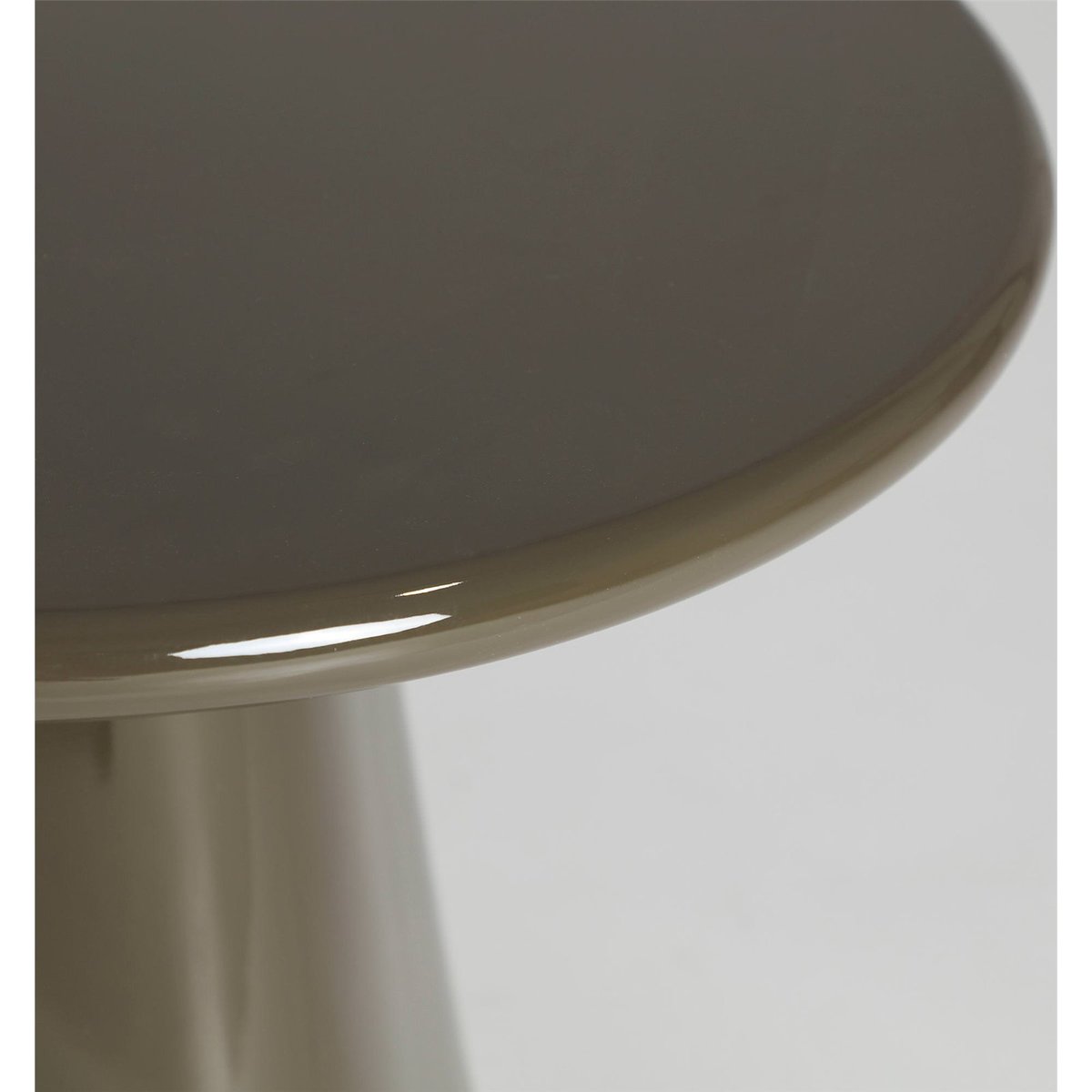 Table d'appoint ronde en bois VACIO vert olive brillant, RECOLLECTION