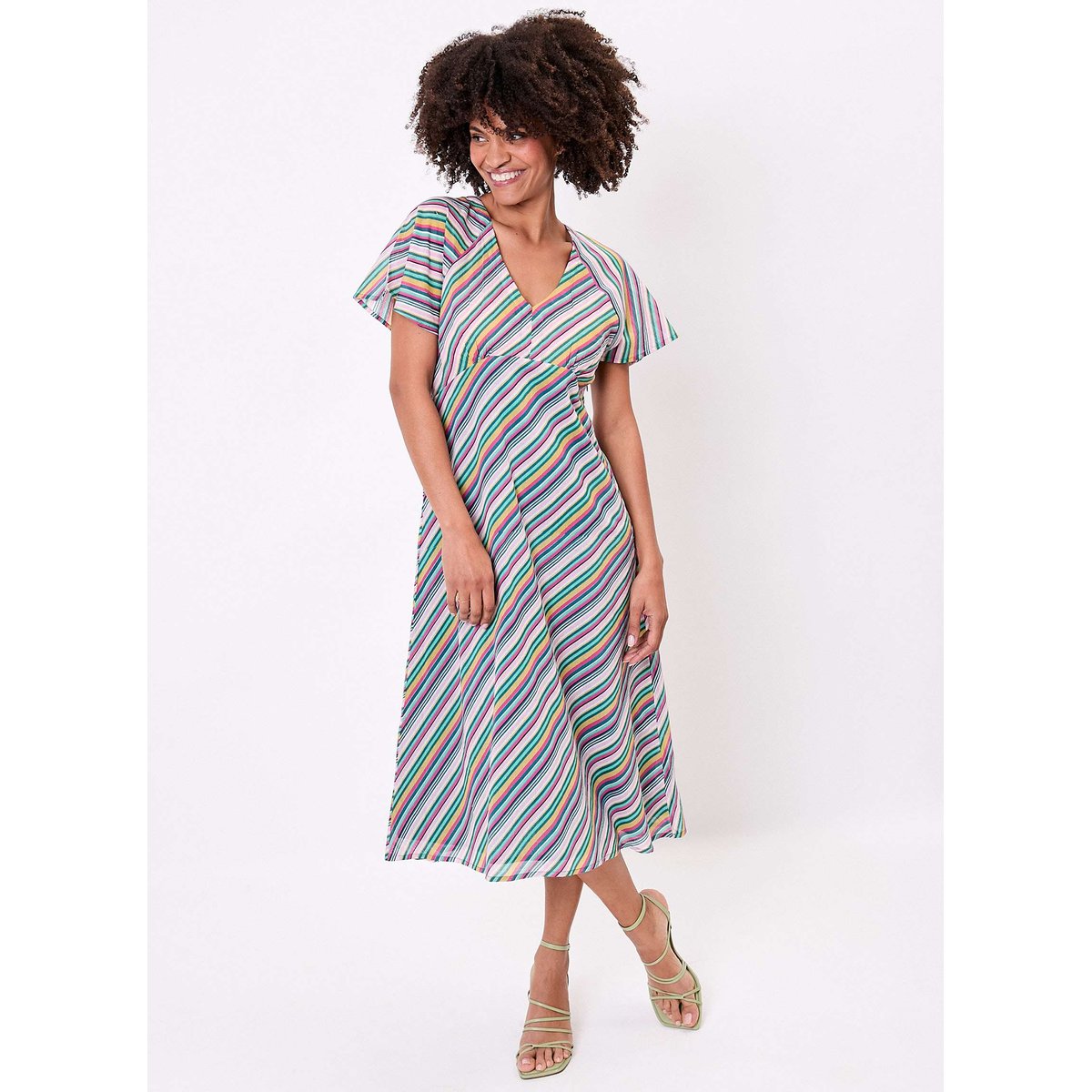 Robe midi voile de coton bio DAMANA rose alcolete damana, LA FIANCÉE