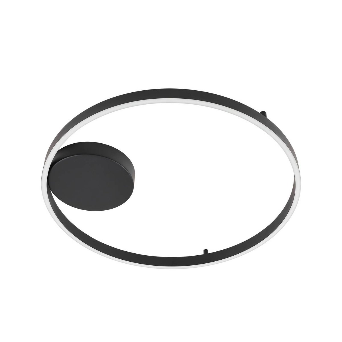 Plafonnier connecté en aluminium moderneLED noir, LUCANDE
