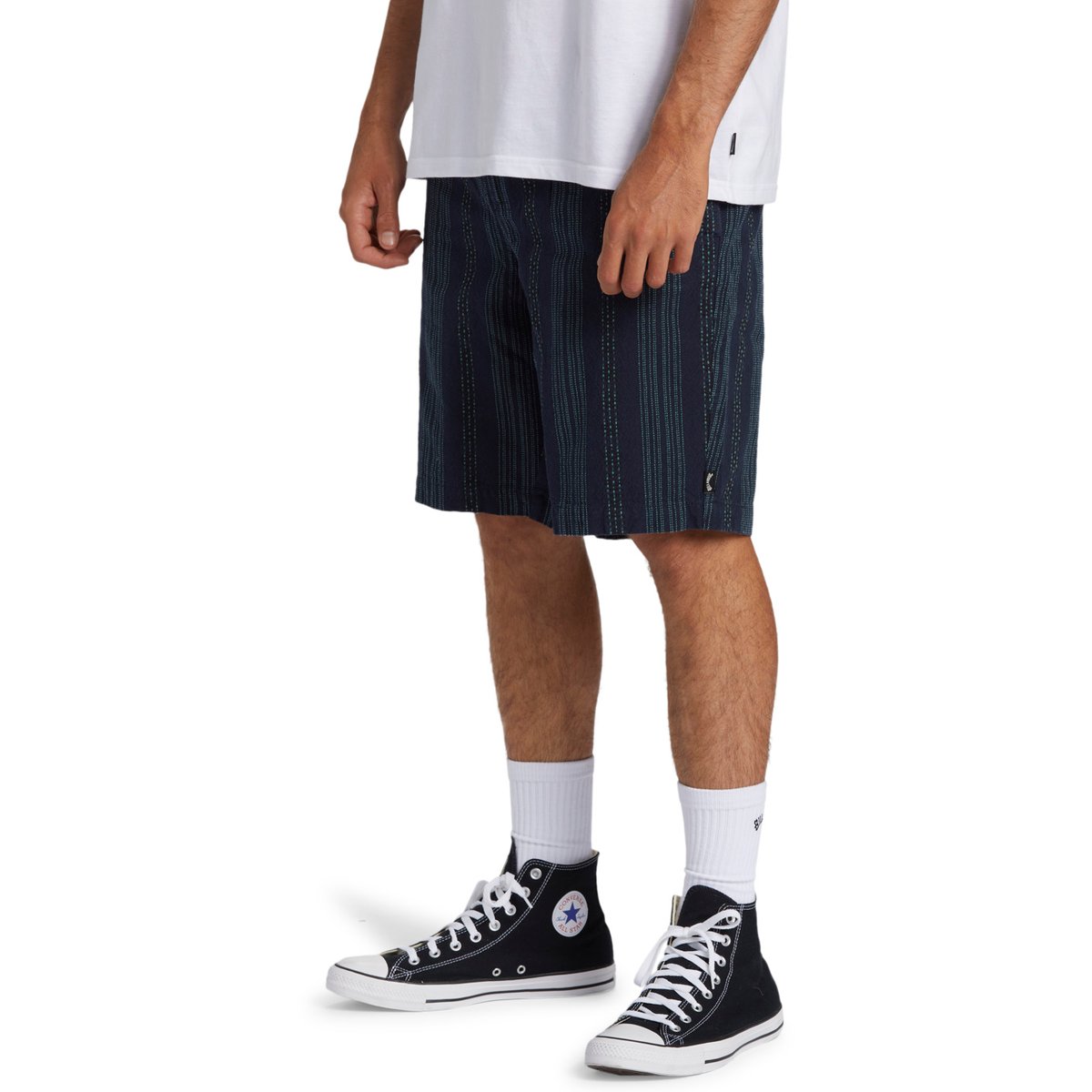 Short tissu écossais LARRY LAYBACK bleu navy, BILLABONG