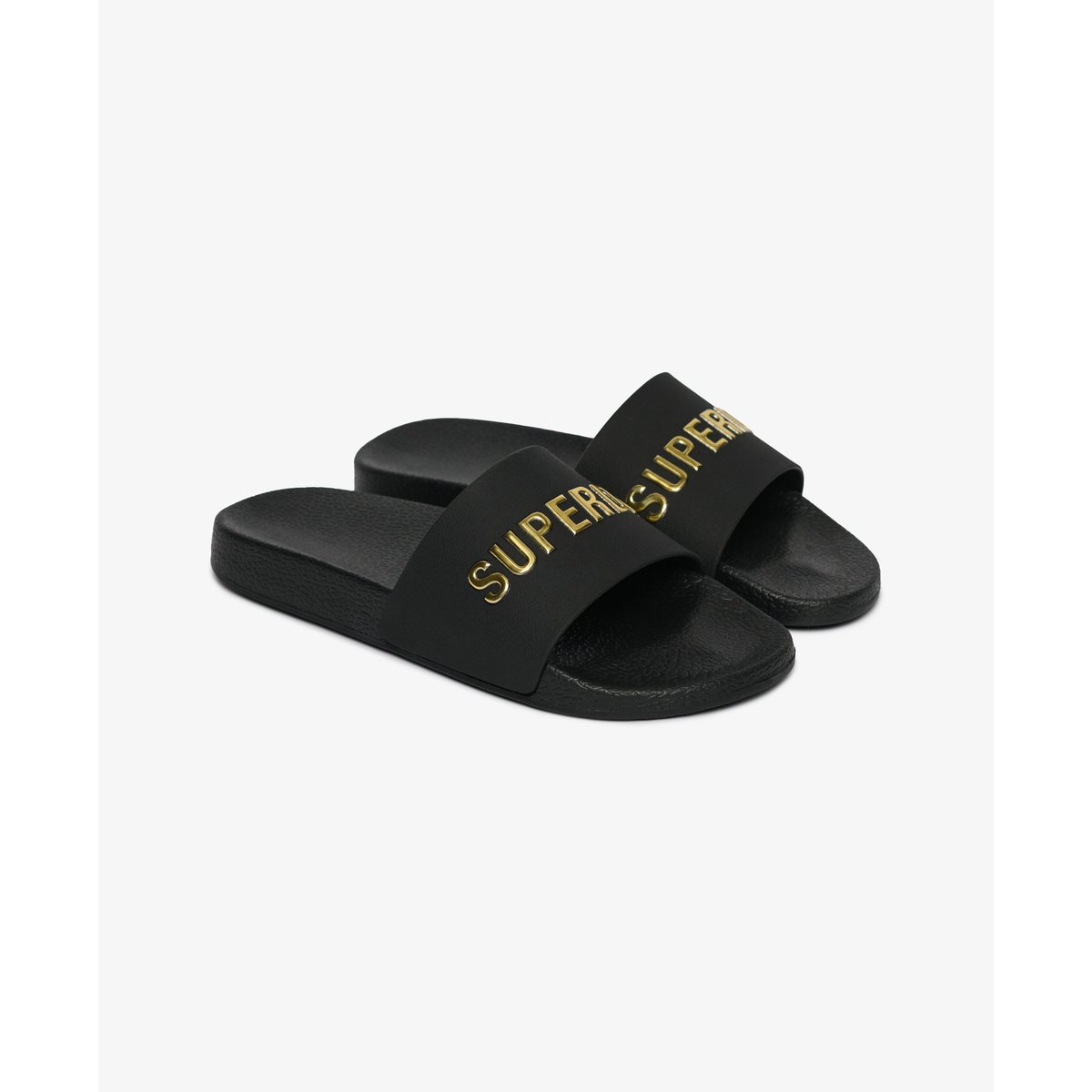 Claquettes de Piscine Métallisées Premium noir/doré, SUPERDRY