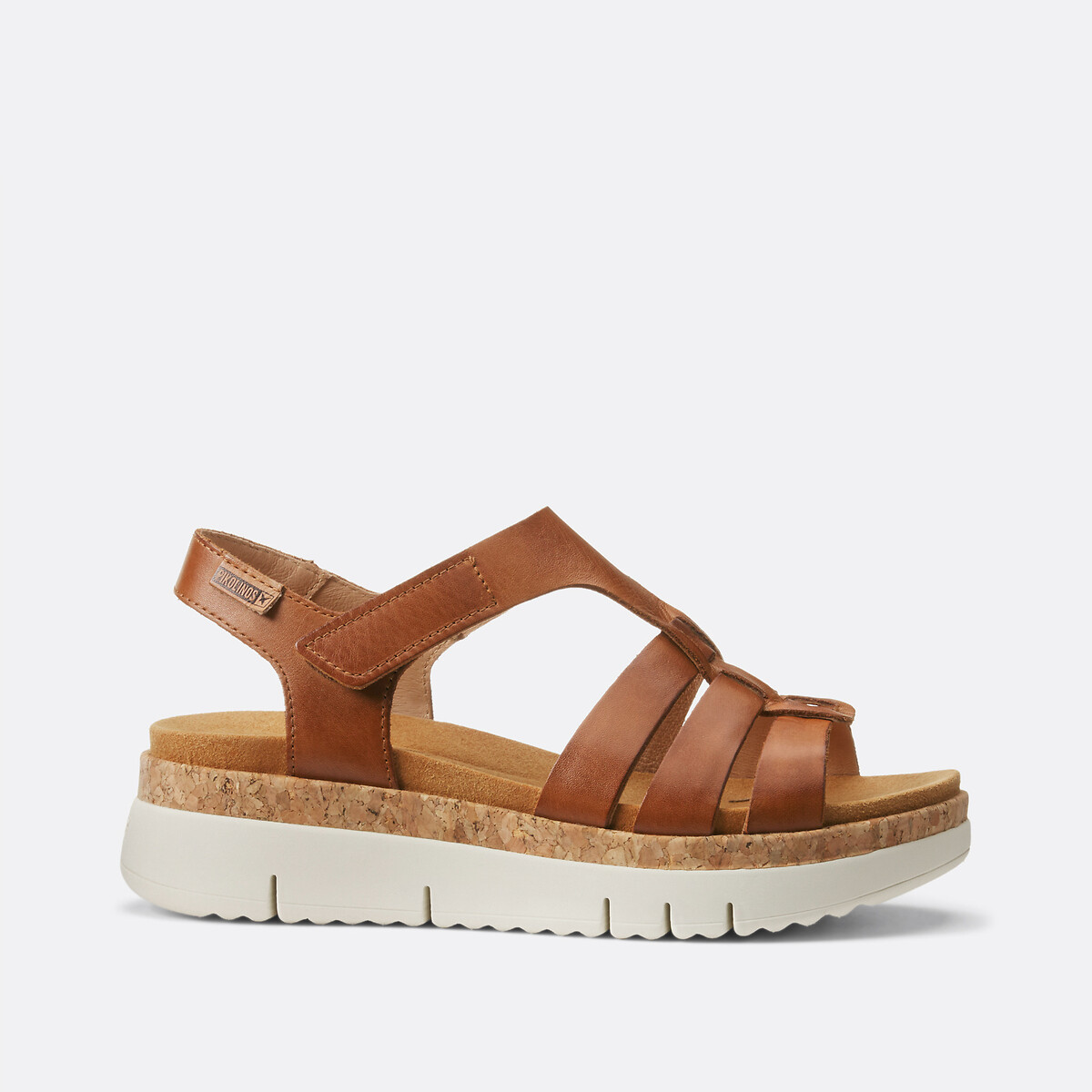 Palma Leather Wedge Sandals red, PIKOLINOS