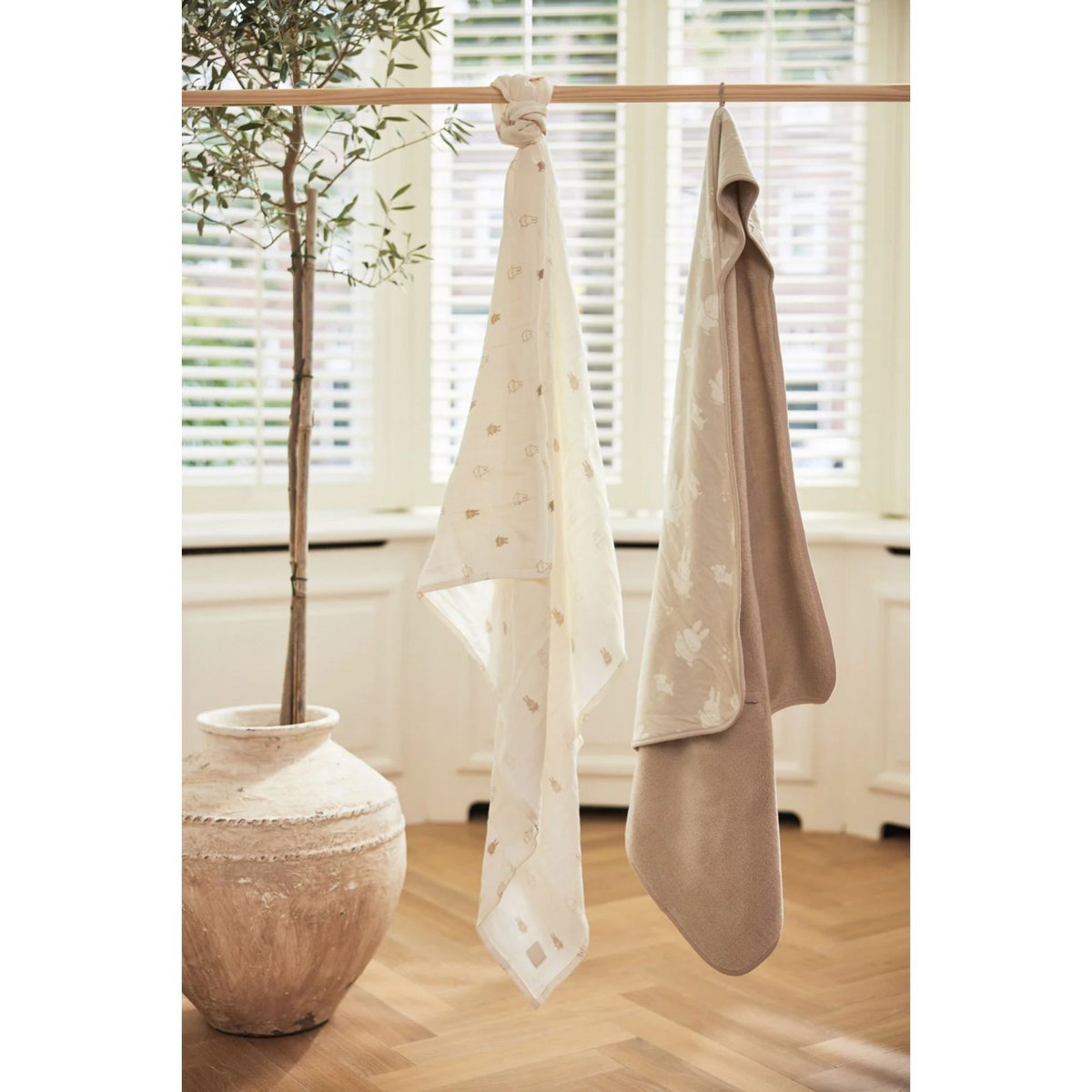 Lot de 3 langes gaze de coton 70 x 70 cm Happy Miffy Nougat couleur unique, JOLLEIN