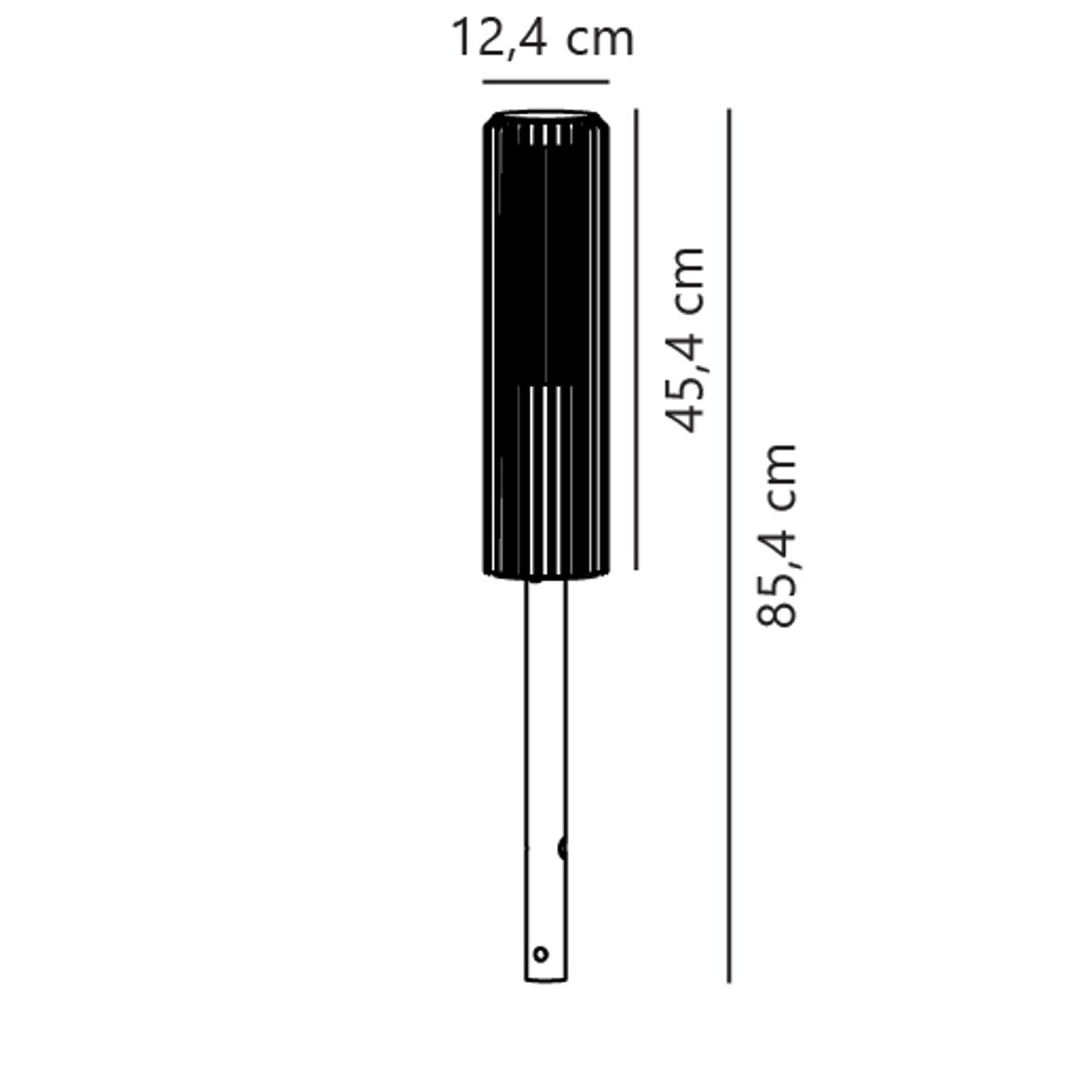 Potelet à l'architecture cylindrique et d'un minimalisme moderne en aluminium, ALUDRA 45 noir, NORDLUX