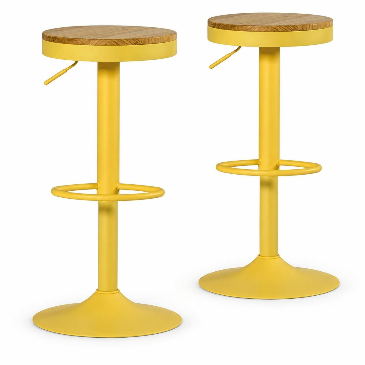 Tabouret de bar en métal réglable (lot de 2) LEEDS jaune, PIER IMPORT