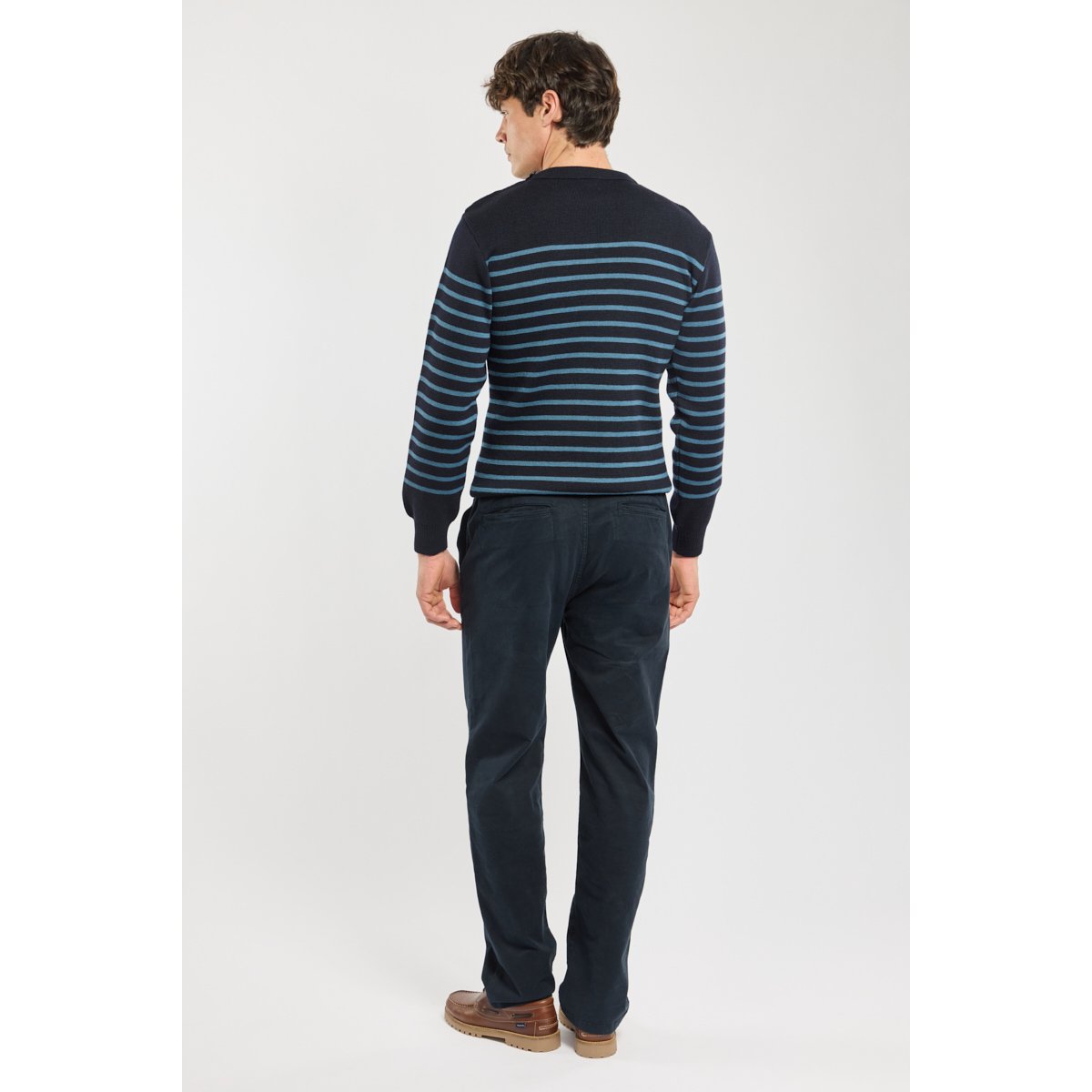Pantalon à taille élastiquée aux côtés rich navy, ARMOR-LUX