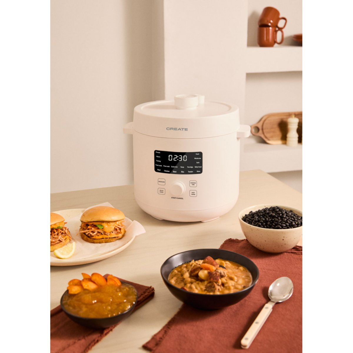 Autocuiseur électrique PRESSURE COOKER STUDIO blanc cassé, CREATE