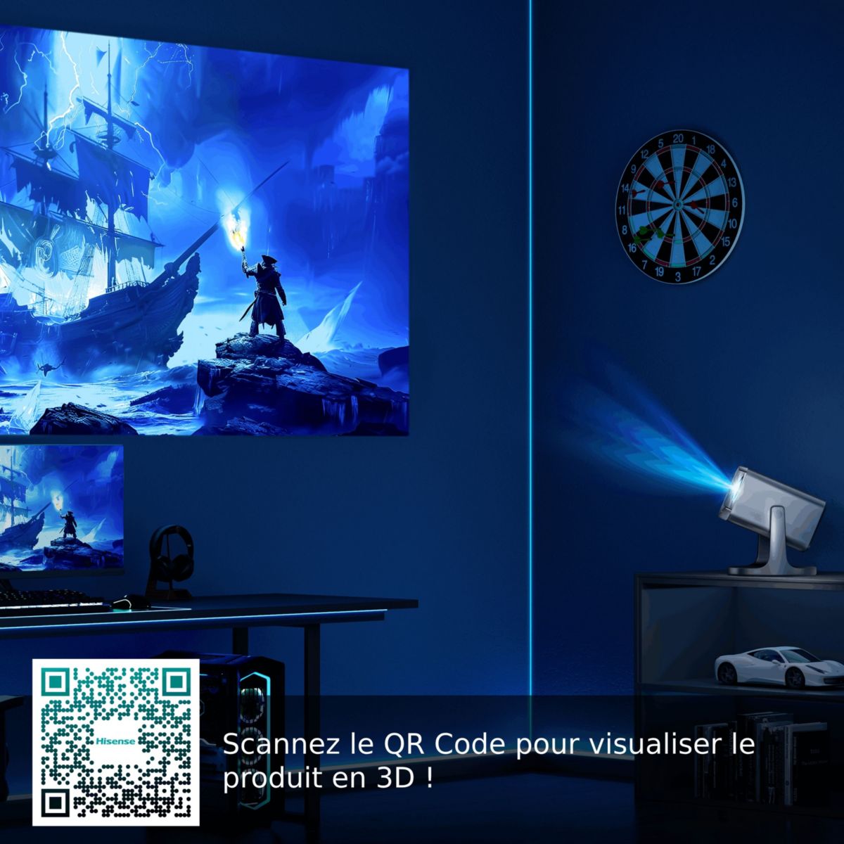 Vidéoprojecteur home cinéma Laser TV Trichroma C2 PRO gris, HISENSE