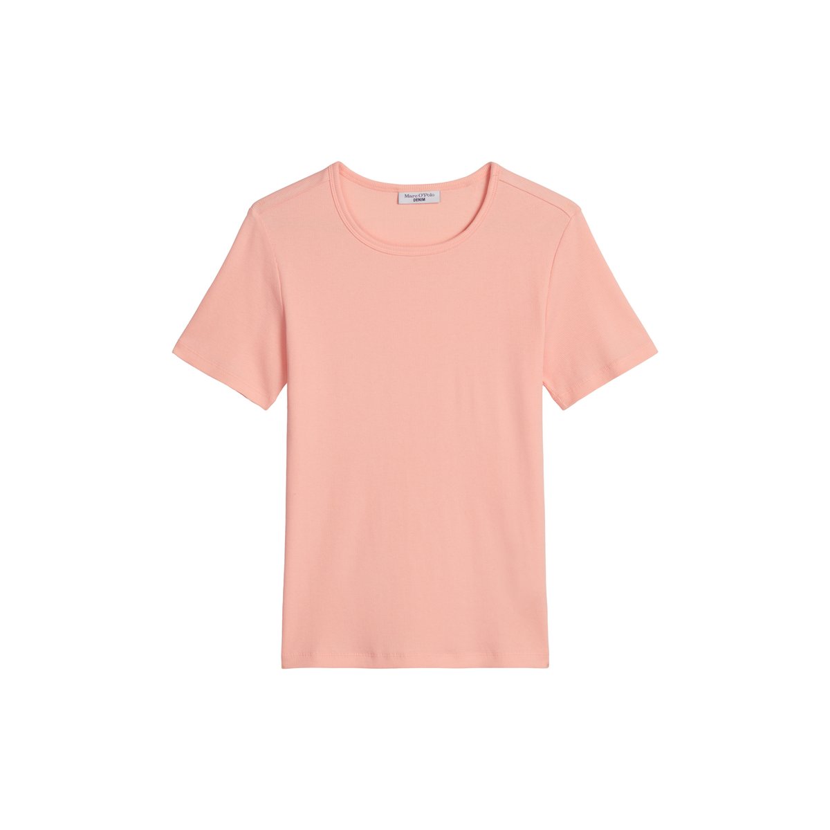 T-shirt slim en jersey côtelé doux rose pale, MARC O’POLO DENIM