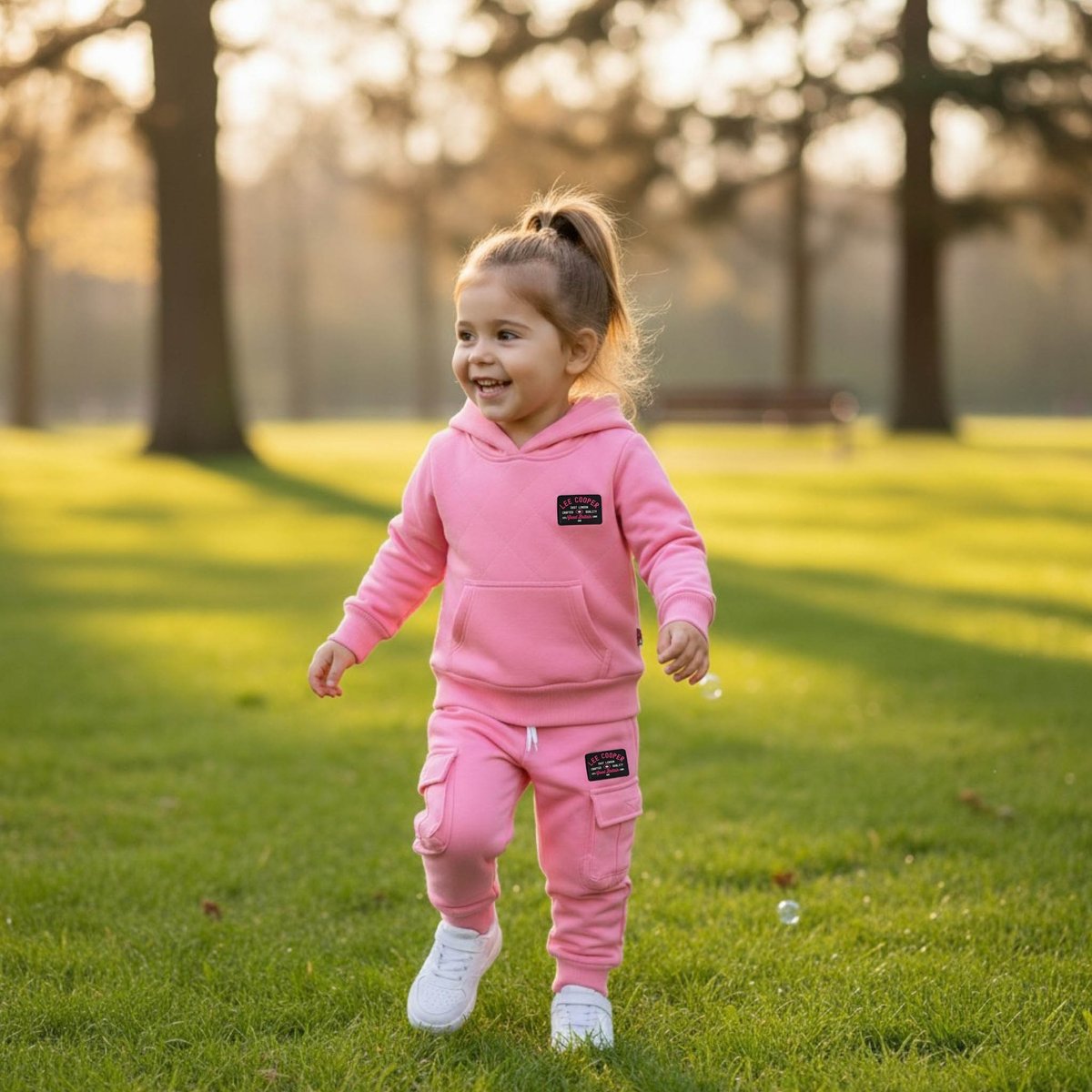 Ensemble sweat à capuche et pantalon de jogging FAMILY rose, LEE COOPER