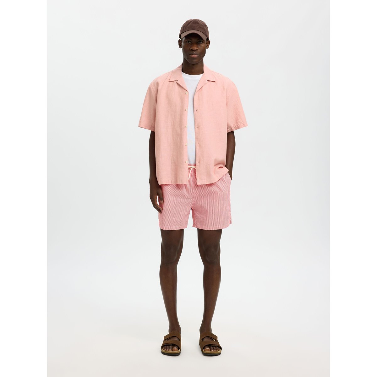 Short De Bain rouge - poinsettia, SELECTED