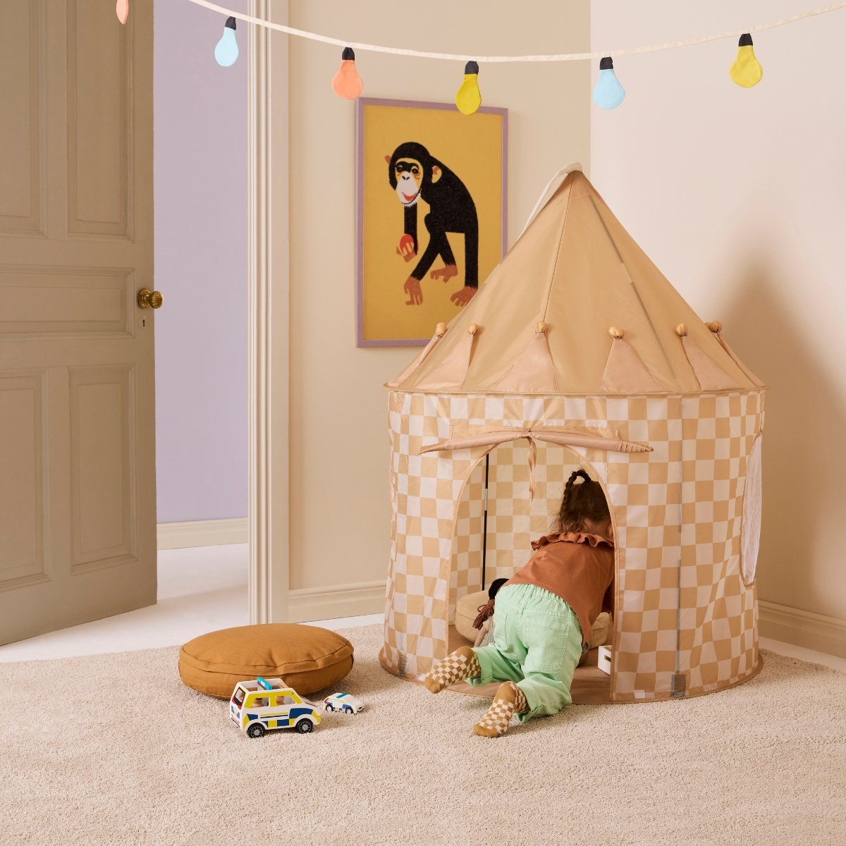 Tente de jeu beige, blanc, KID'S CONCEPT