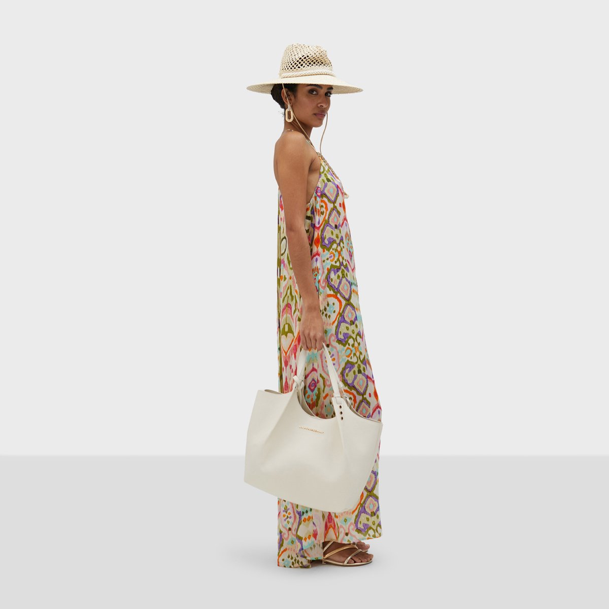 Robe longue à bretelles fines abricot, LOLA CASADEMUNT