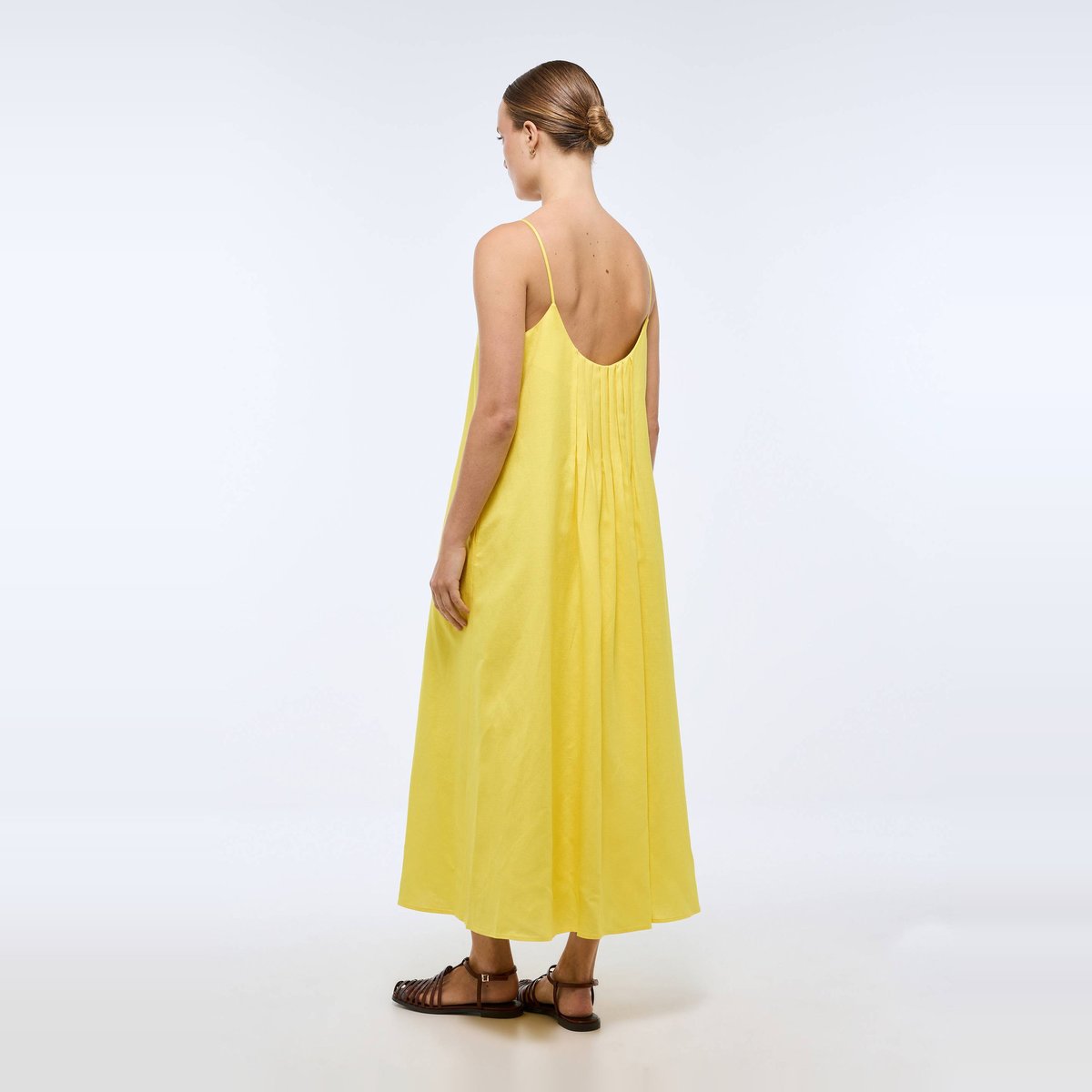 Robe longue à bretelles contenant du lin renoncule, MONOPRIX
