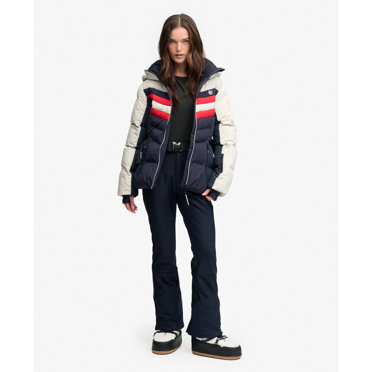 Veste Matelassée Luxe Chevron Ski bleu marine intense, SUPERDRY