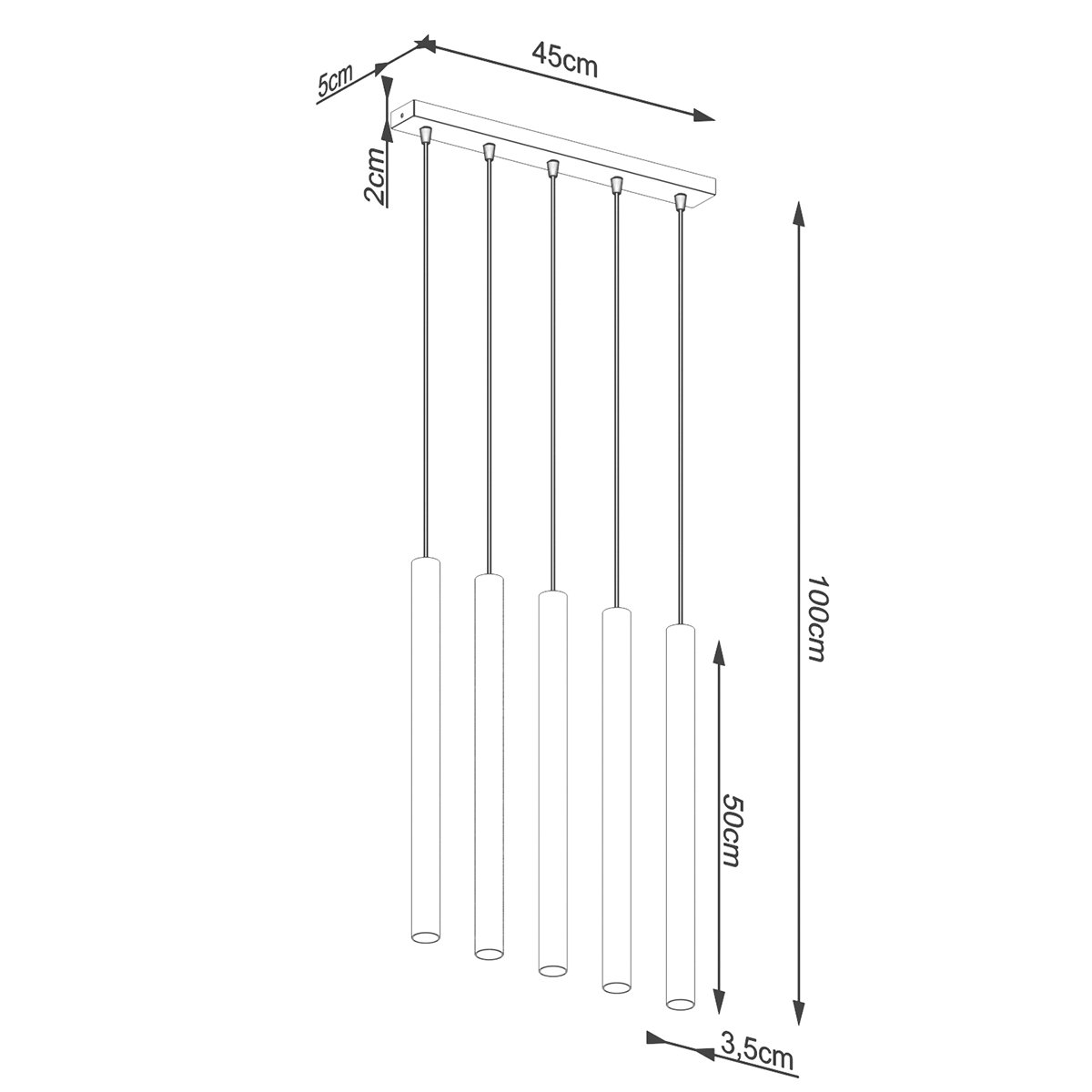 Suspension Acier Bois G9 5 Pastelo Line marron, EDEN