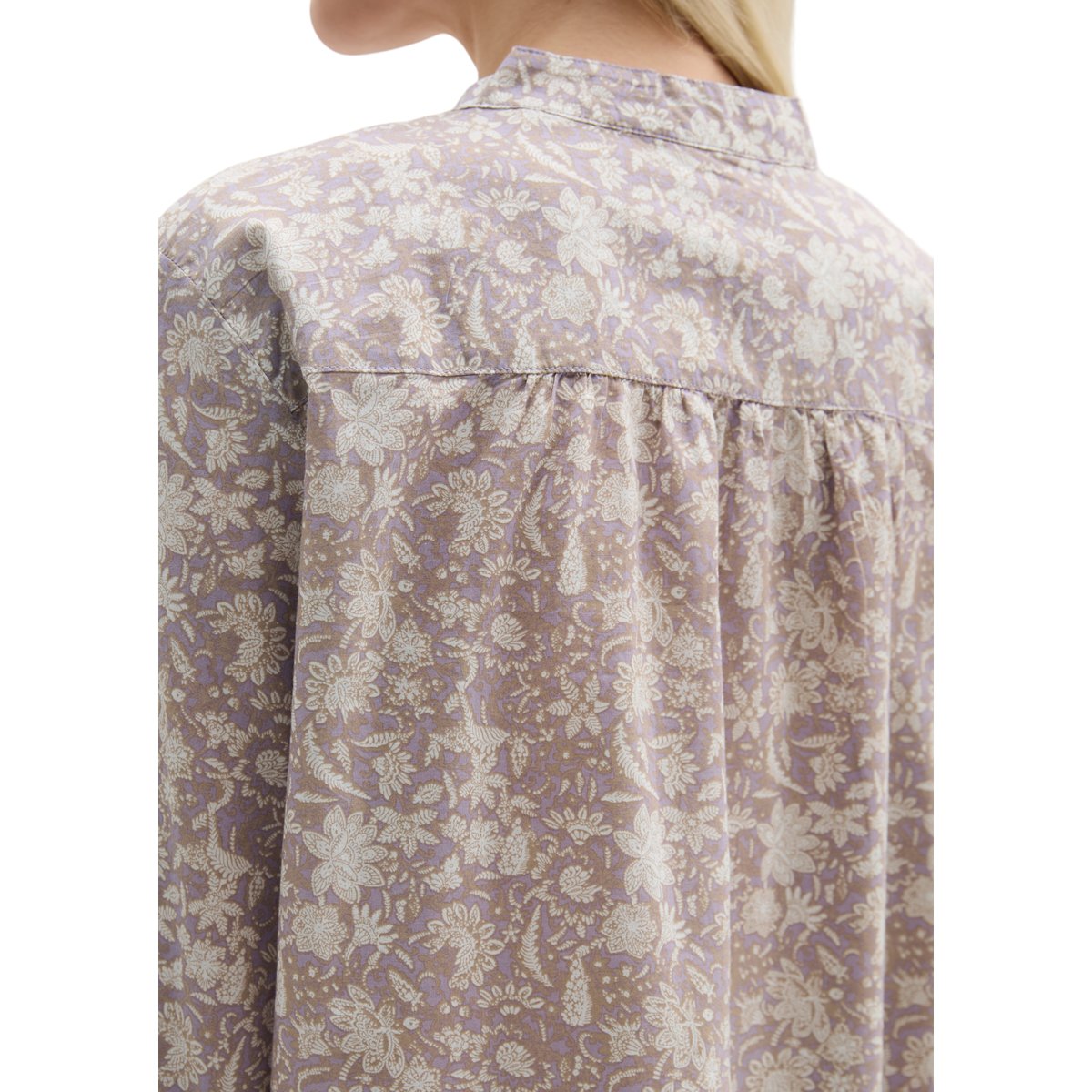 Tunique-chemisier regular en voile de coton imprimé rose, MARC O'POLO