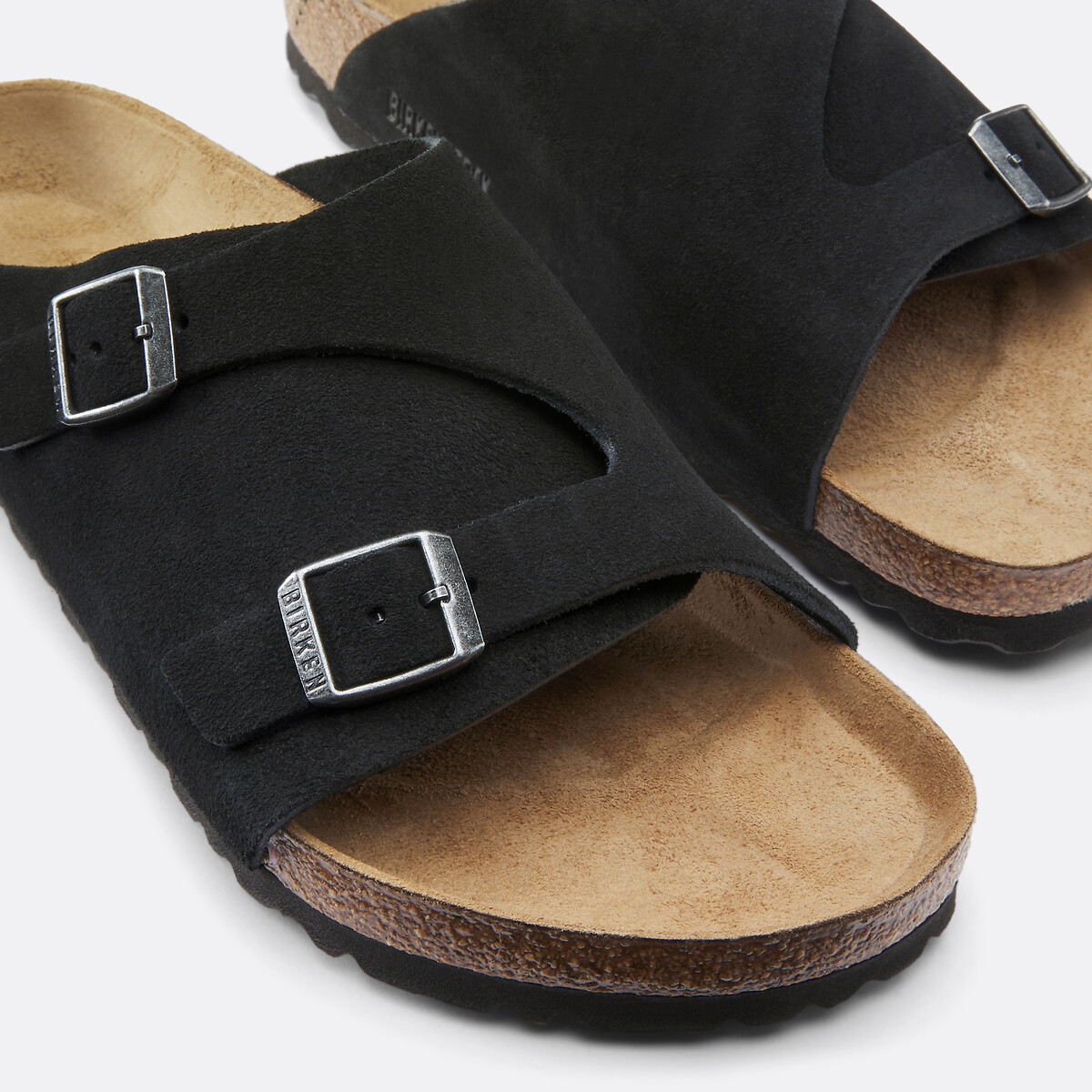 Mules en cuir suédé Zürich noir, BIRKENSTOCK