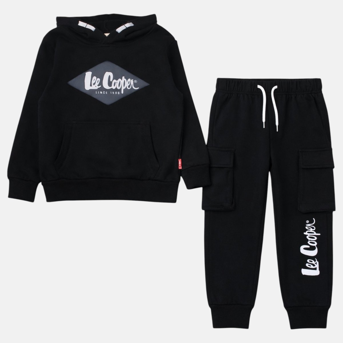 Ensemble sweat à capuche et pantalon de jogging cargo DUO noir, LEE COOPER