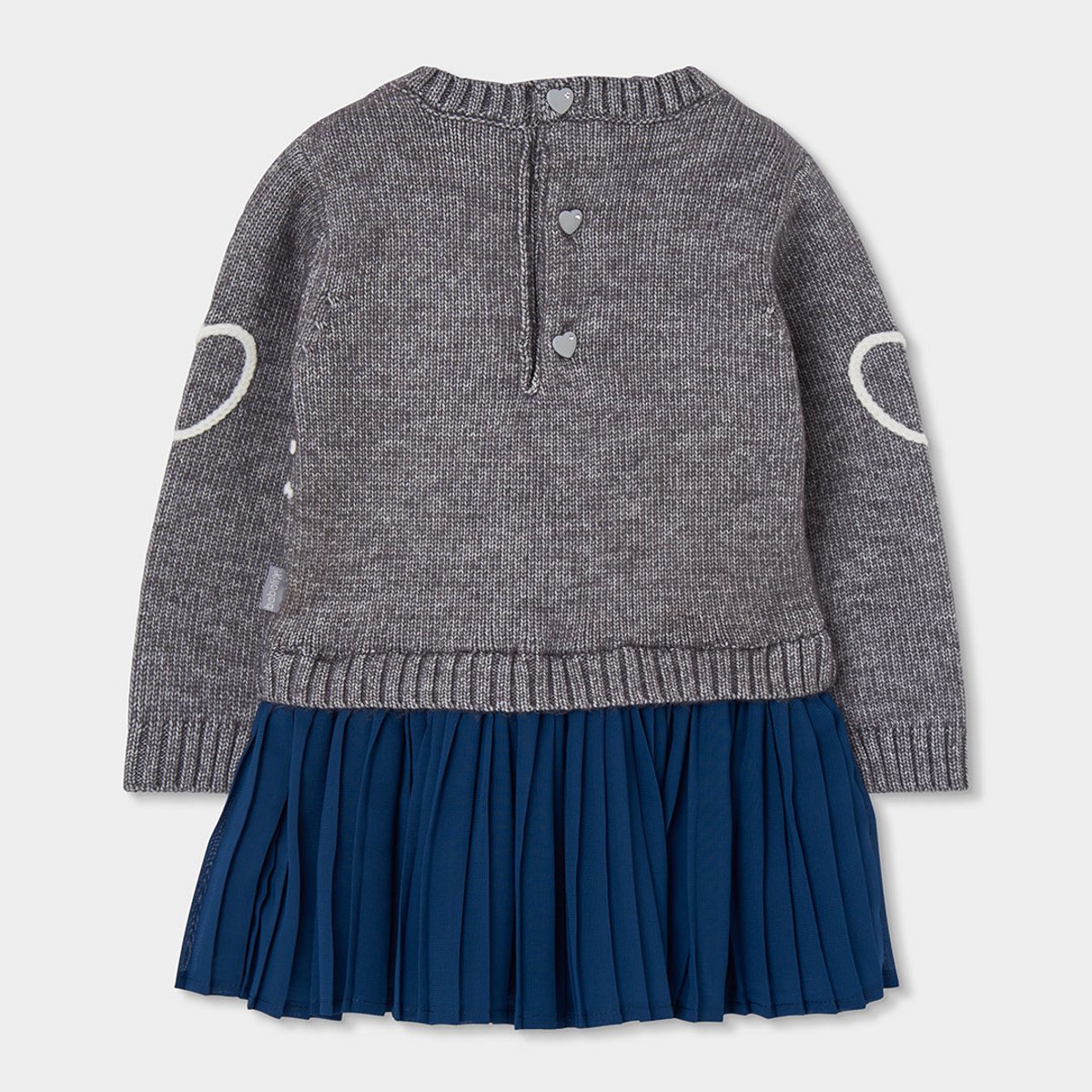 Robe fille avec coeurs et jupe gris, BOBOLI