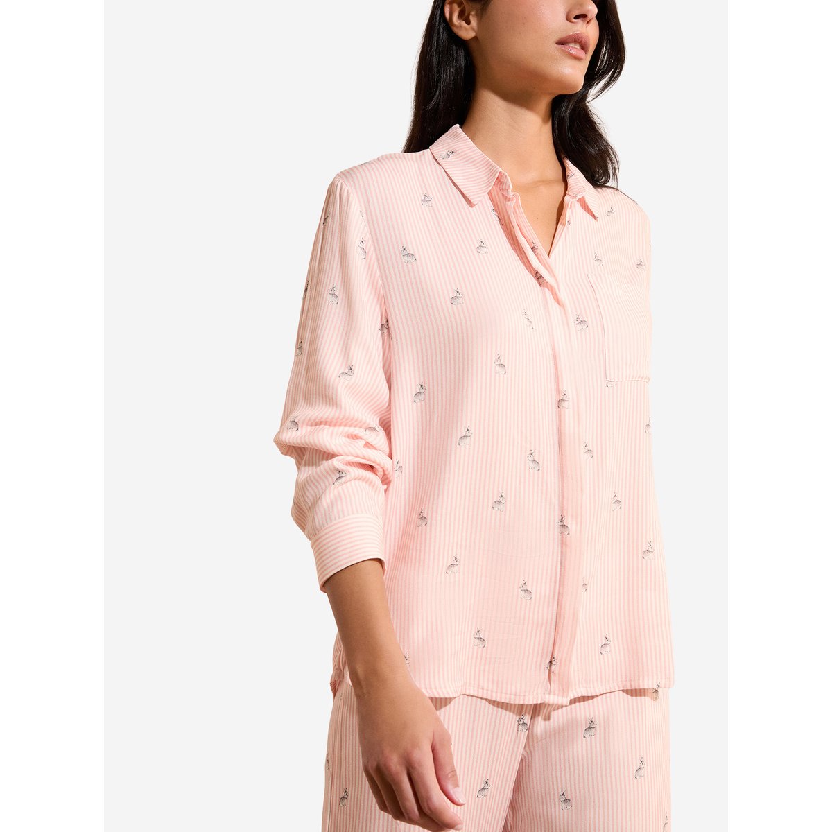 Chemise de pyjama à imprimé lapin BENJAMIN rose, ETAM