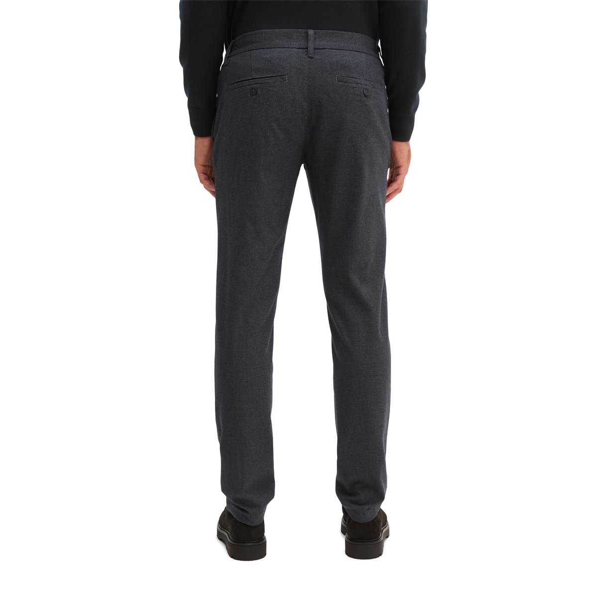 Chino modèle Stig, coupe jogger en mélange élastique de coton bio et de viscose noir, MARC O'POLO