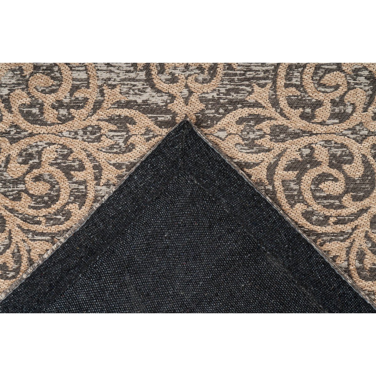 Tapis à poil court, Motifs orientaux beige sable et gris anthracite, ARTE ESPINA