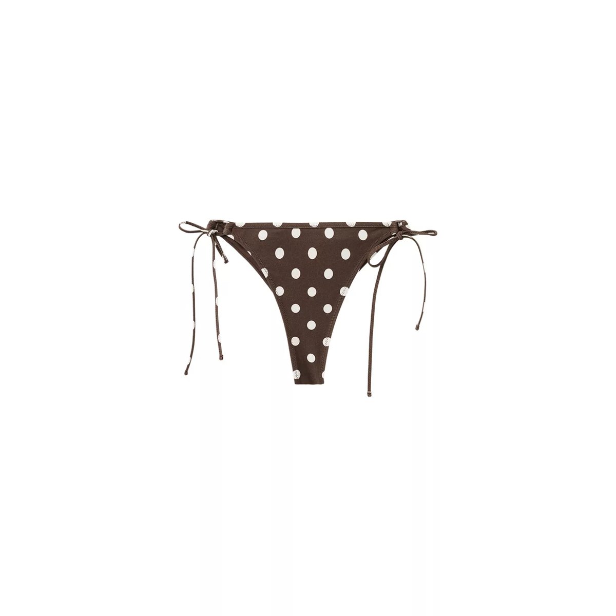 Culotte bikini brésilien à pois marron, MANGO