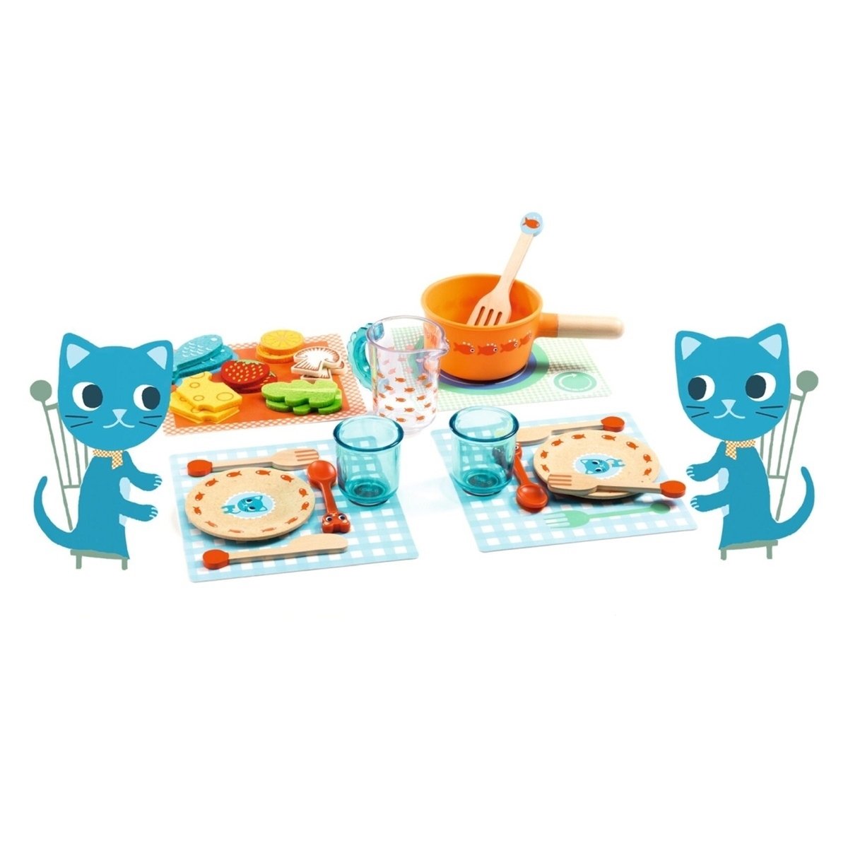Dînette bleu, orange, vert, DJECO