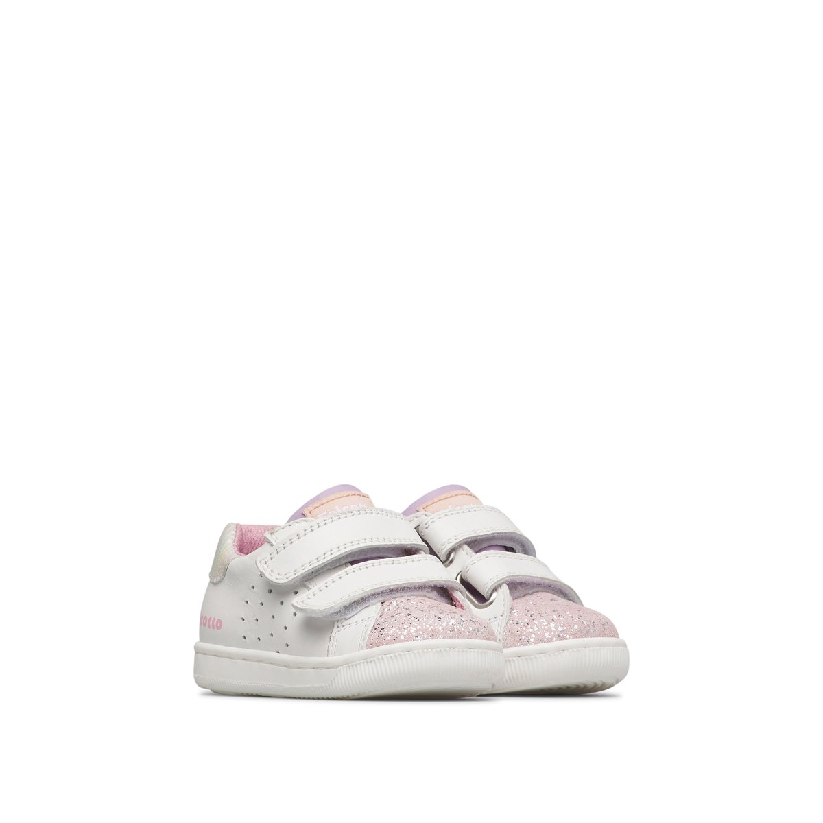 Baskets en cuir et en daim KINER LOW VL blanc-rose-, FALCOTTO