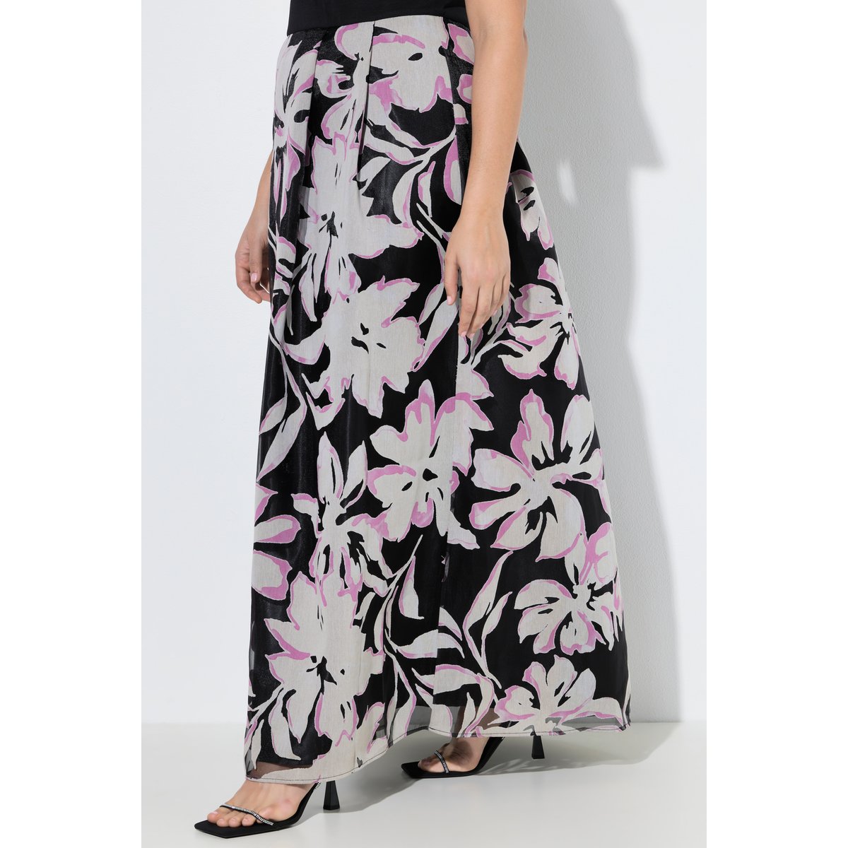 Robe maxi en tissu dévoré noir, ULLA POPKEN