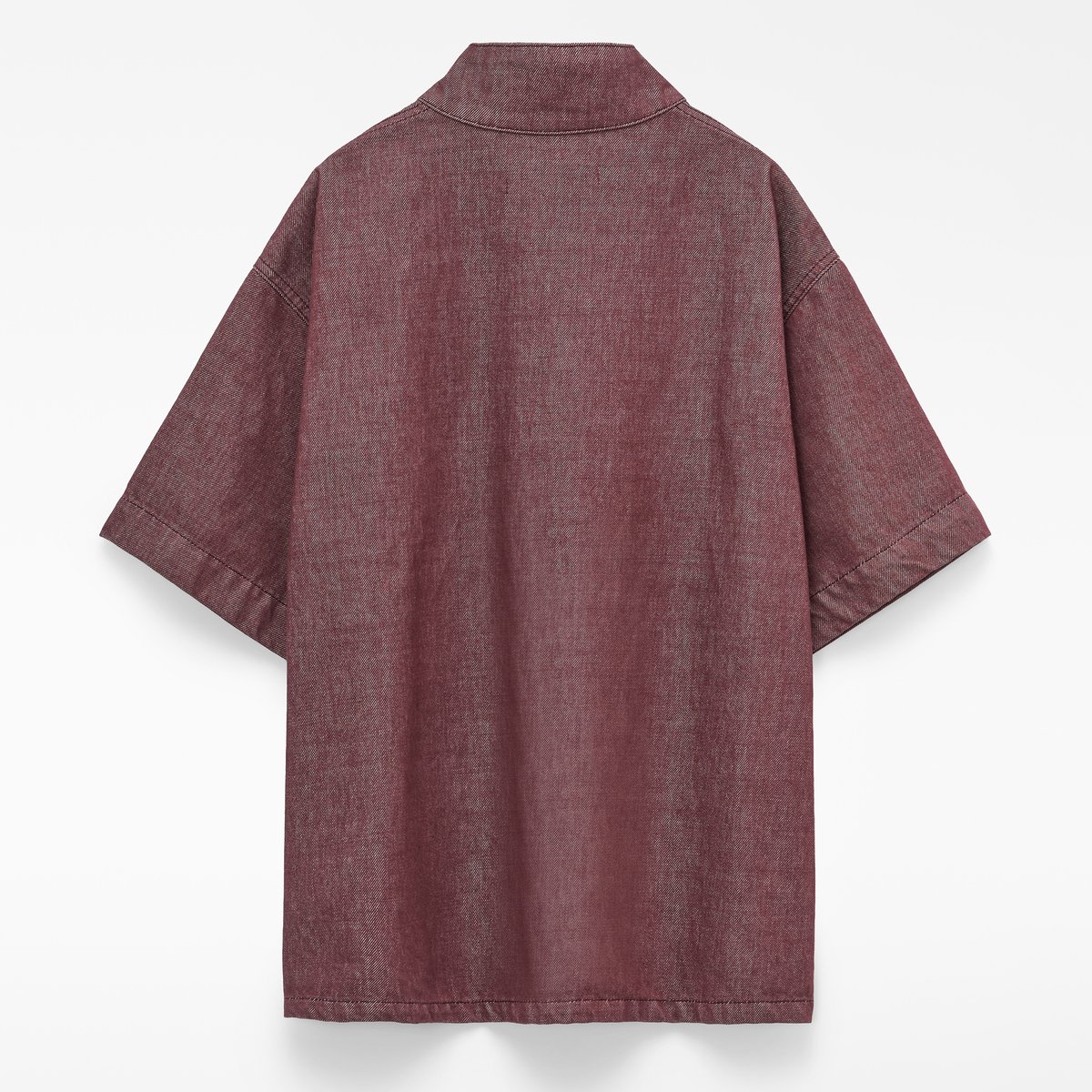 Chemise ample en coton à col lanière rouge foncé, ADOLFO DOMINGUEZ