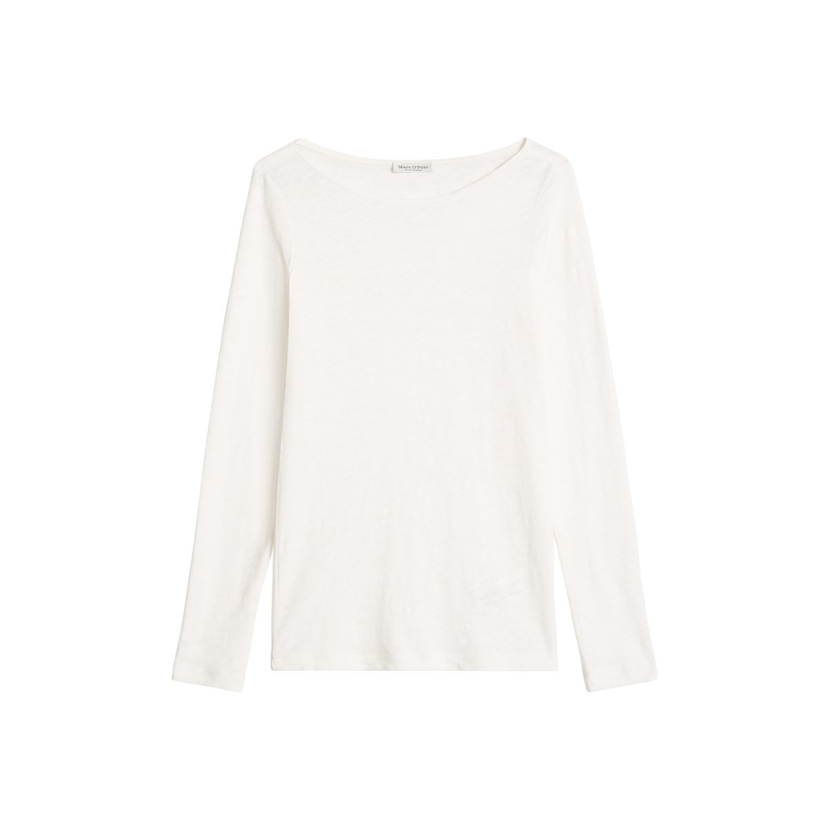 T-shirt à manches longues U-Boot coupe classique en qualité Organic Cotton blanc, MARC O'POLO