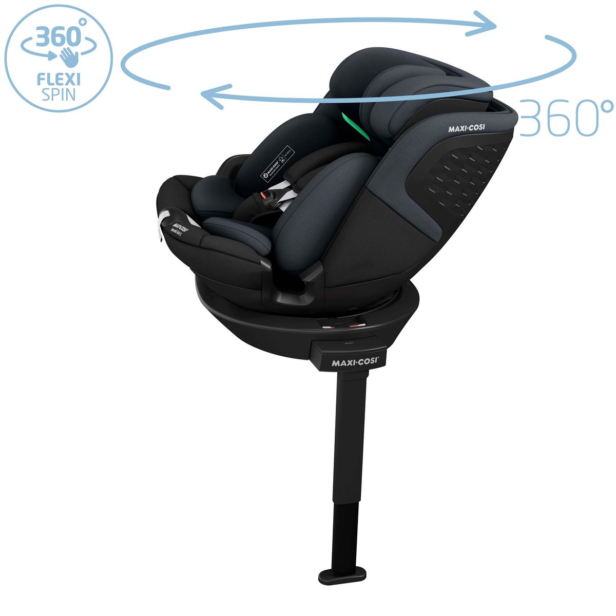 Siège auto pivotant Emerald 360 S, Evolutif, i-Size noir tonal, MAXI COSI