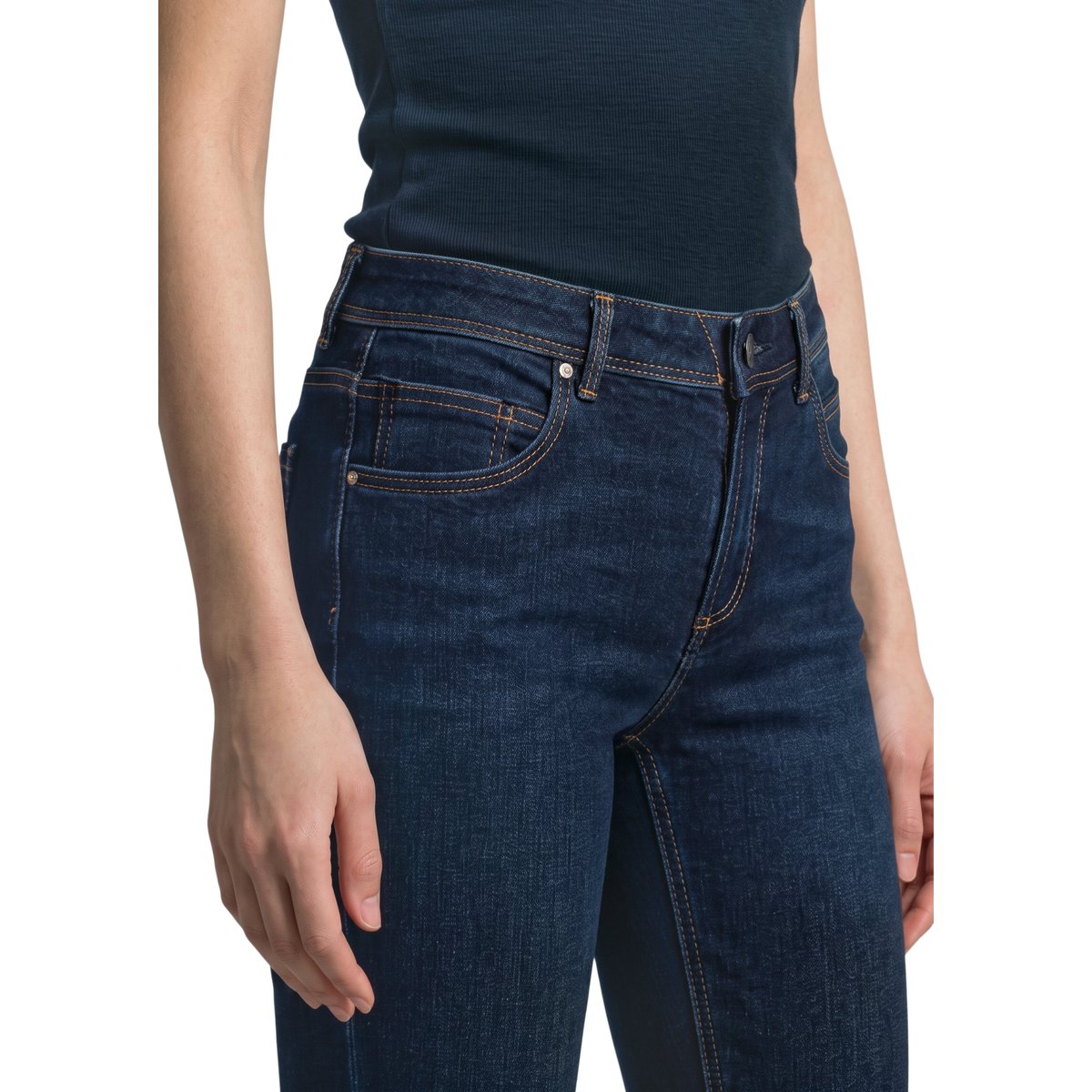 Jeans modèle Alva slim en coton biologique mélangé bleu, MARC O’POLO DENIM