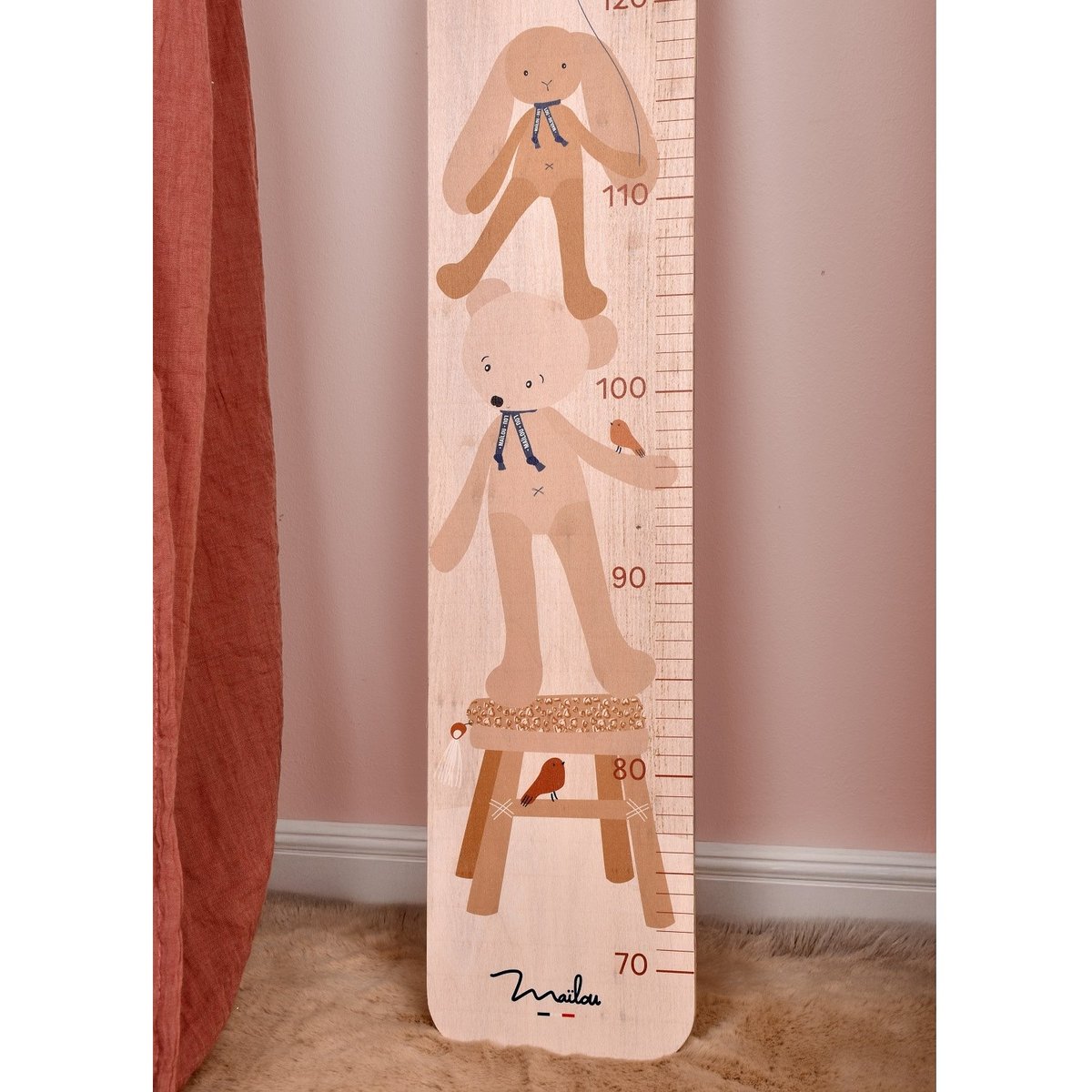 Toise en bois Ours naturel beige, MAILOU TRADITION