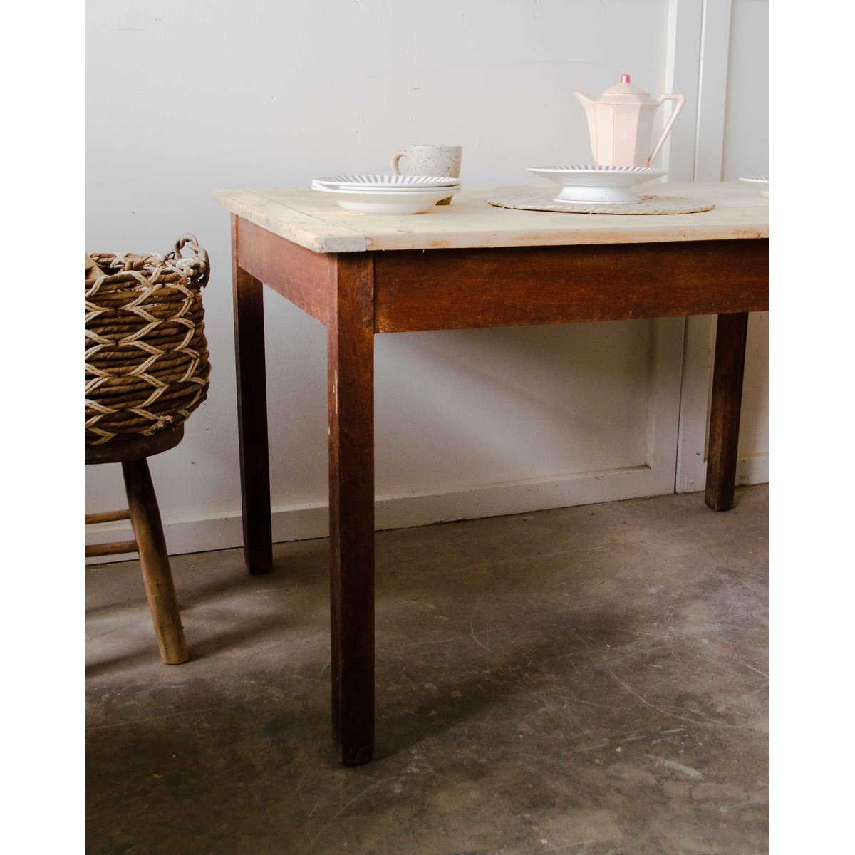 Table à manger de ferme Romy N°1412 - Bon état beige, DEBONGOUT
