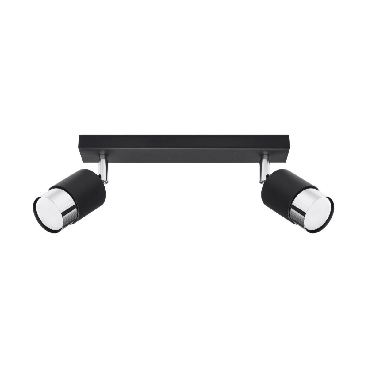 Plafonnier Acier Noir/Chromé GU10 2 Nero noir, EDEN