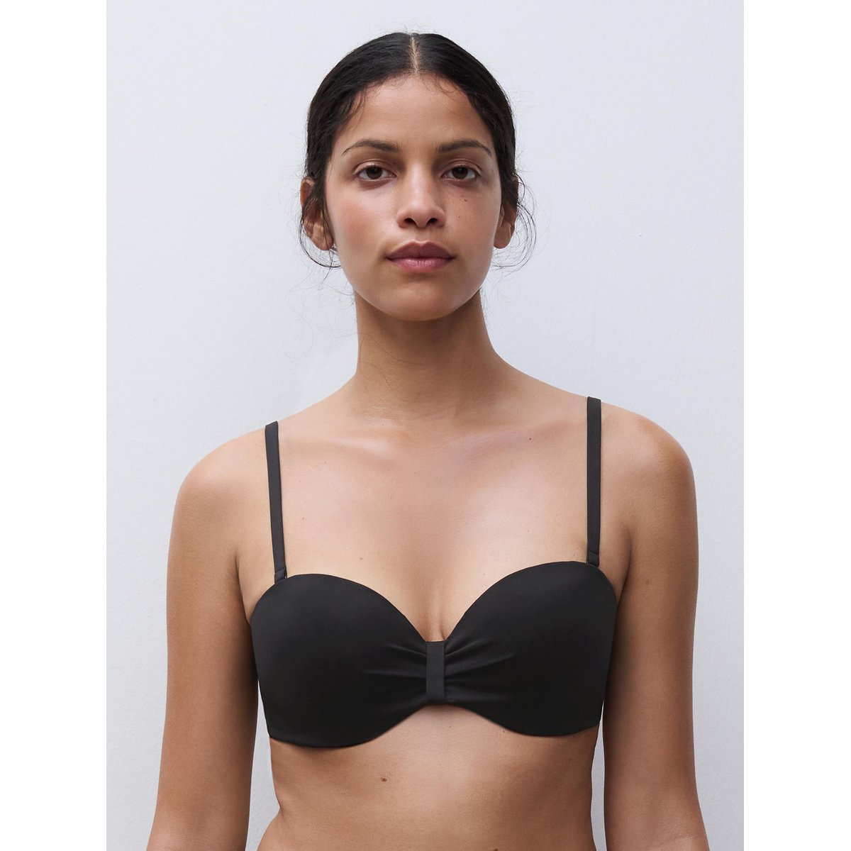 Haut de maillot de bain bandeau coques bretelles amovibles ICON noir, CHANTELLE