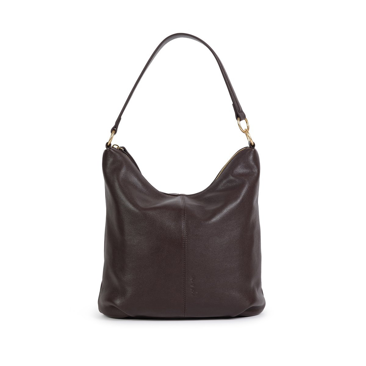 Sac à main en cuir avec chaîne SORA chocolat, NAT & NIN