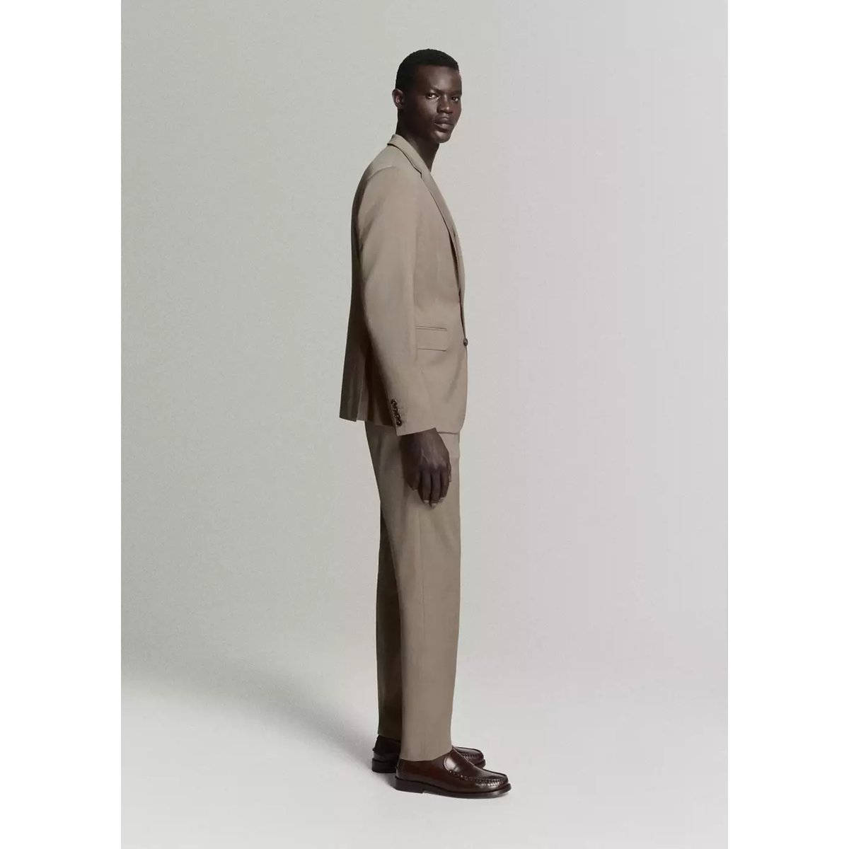 Pantalon costume Milán slim-fit marron moyen, MANGO MAN