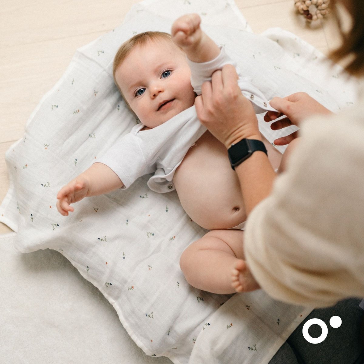 Lot de 3 langes bébé en coton biologique beige, BABYMOOV