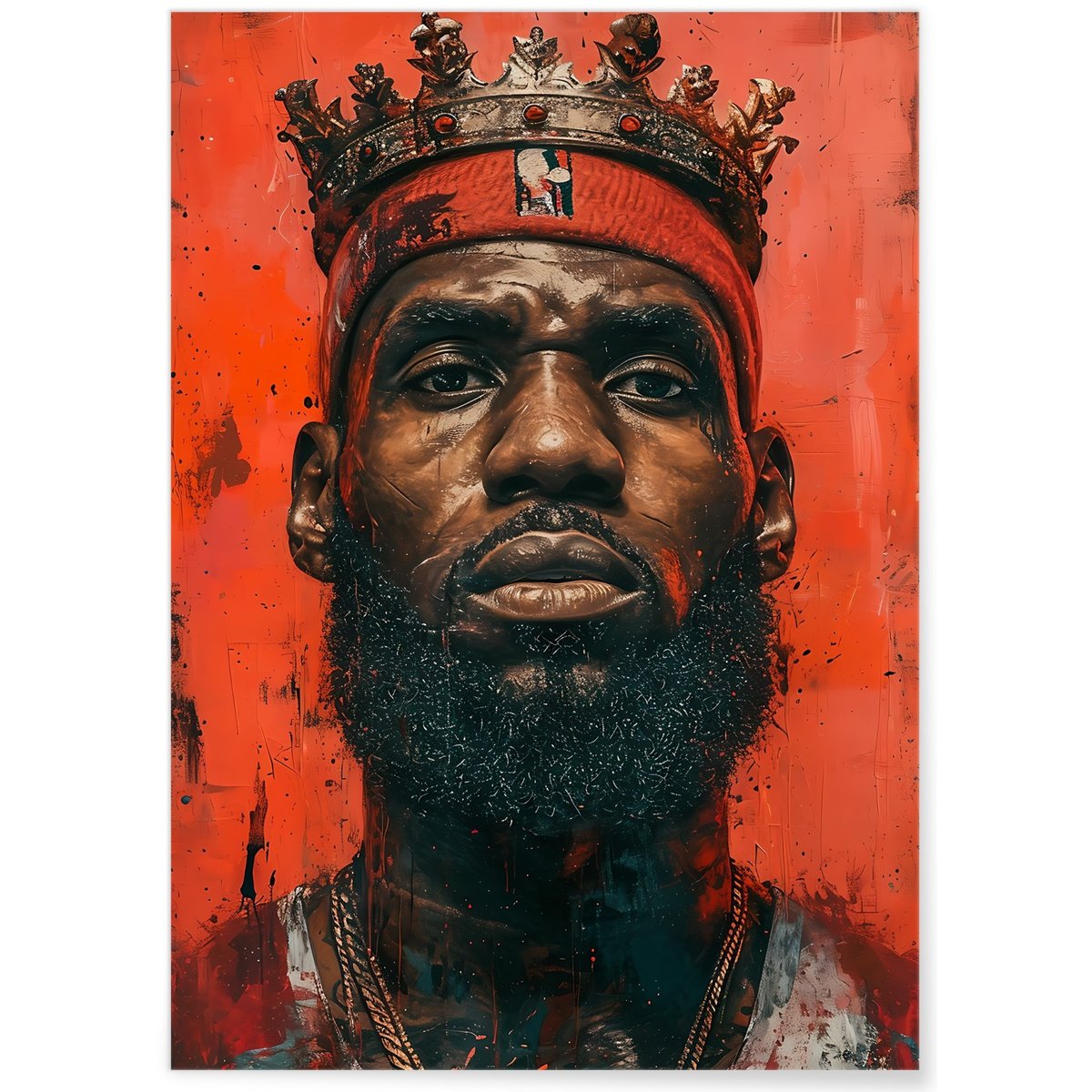 Affiche LeBron James - Art iconique blanc, L'AFFICHERIE