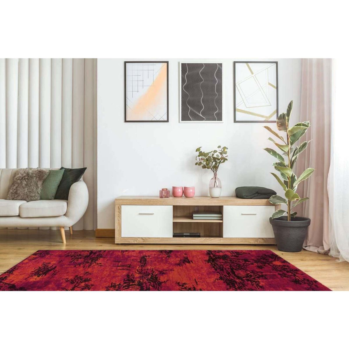 Tapis rectangulaire style vintage rouge, ARTE ESPINA
