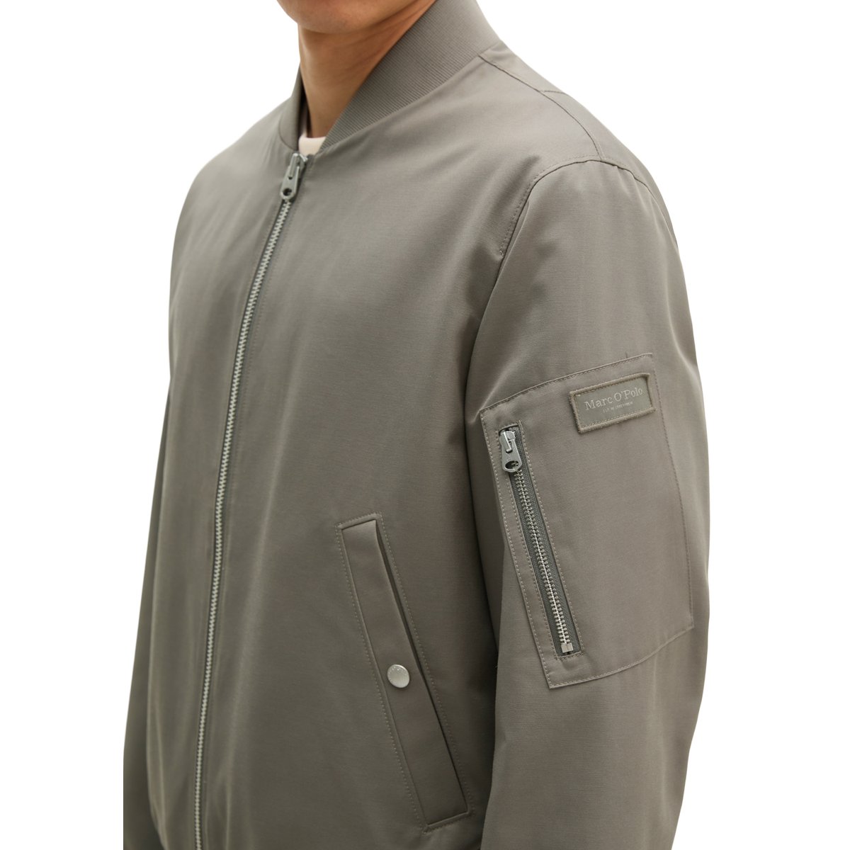 Blouson régulier avec poche zippée sur la manche gris, MARC O'POLO