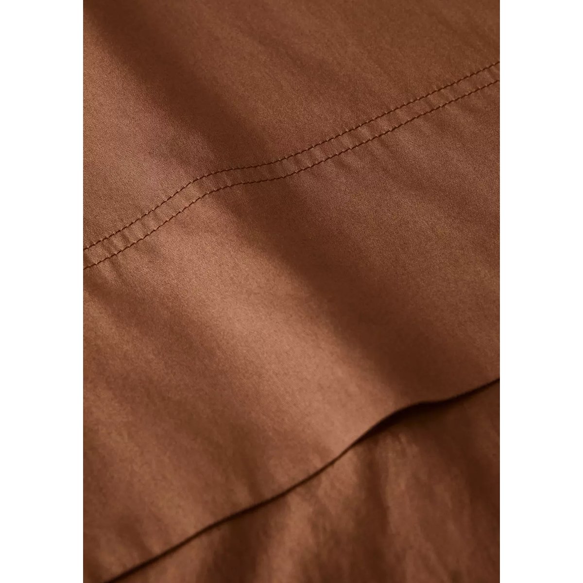 Drap plat en 100 % coton satin Lit 150/160 cm caramel, MANGO HOME