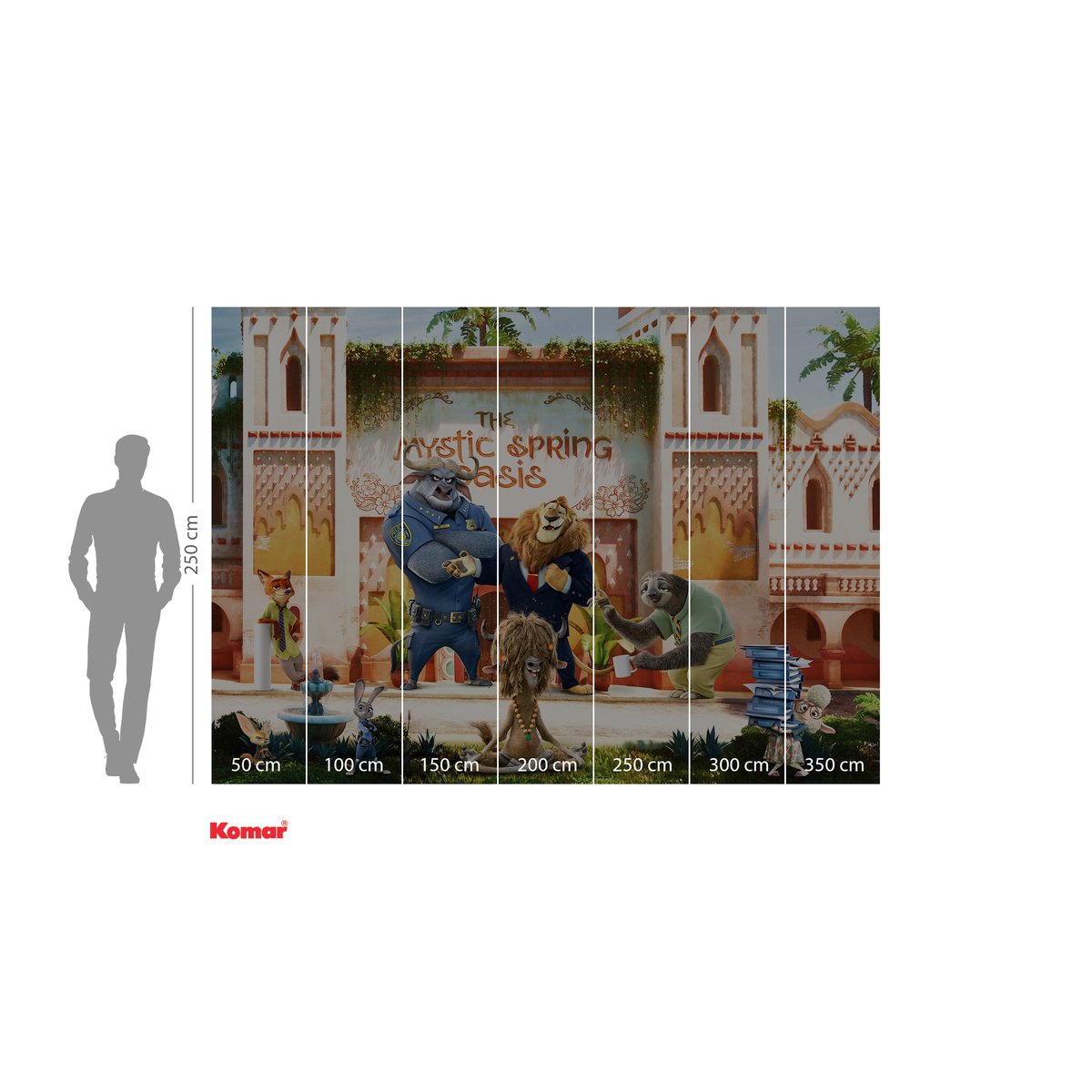 Papier peint Komar - Zoomania - 350 x 250 cm multicolore, HEXOA