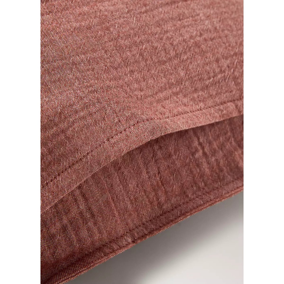 Deux taies d’oreiller coton mousseline à rayures réversibles 60x60 cm rose géranium, MANGO HOME