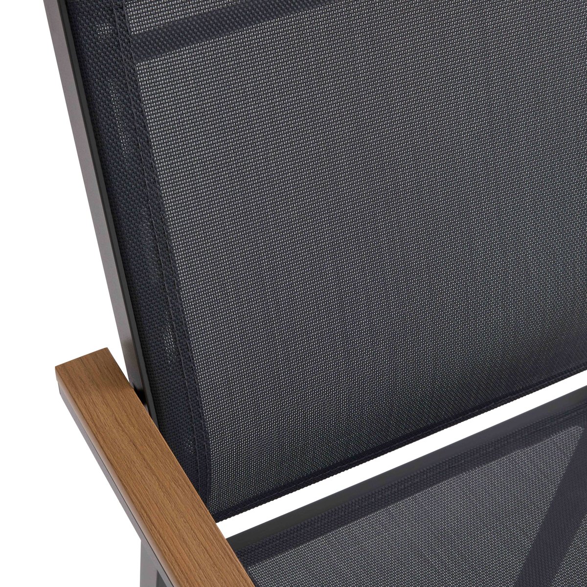 Chaise de jardin en aluminium et textilène avec accoudoirs, JAKARTA gris, OVIALA
