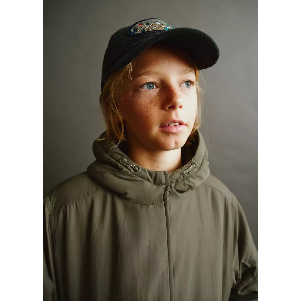 Anorak matelassé à capuche kaki, MANGO KIDS